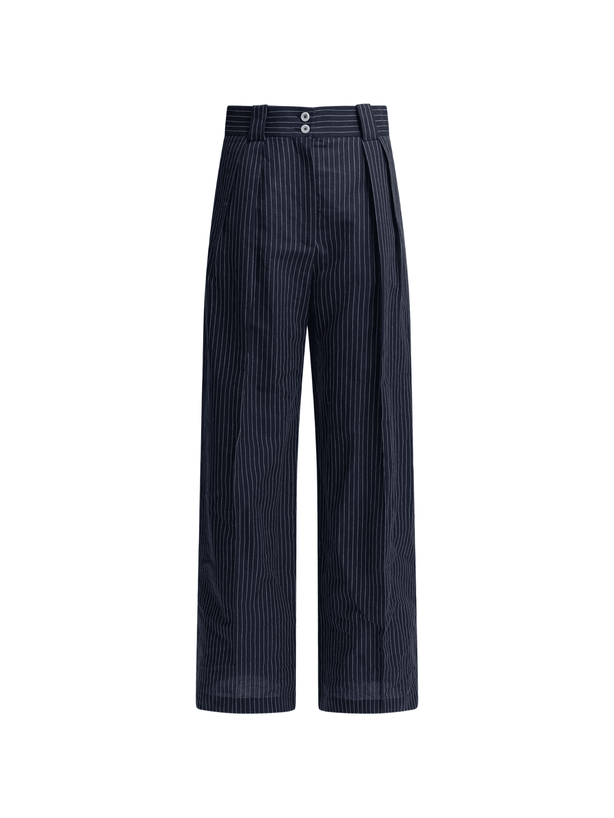 pinstripe pleated trousers - Image 1