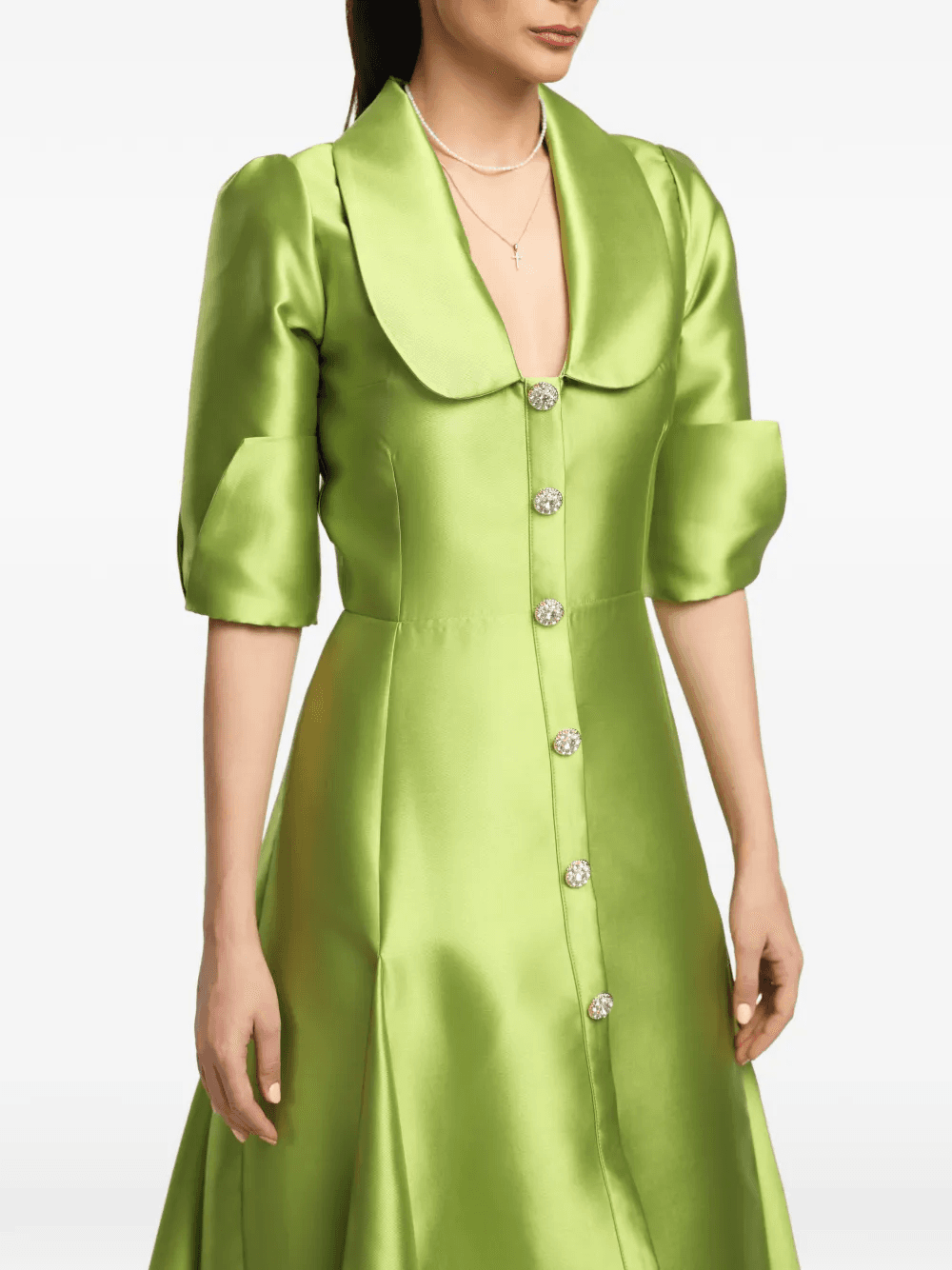 crystal-embellished satin dress - Image 1