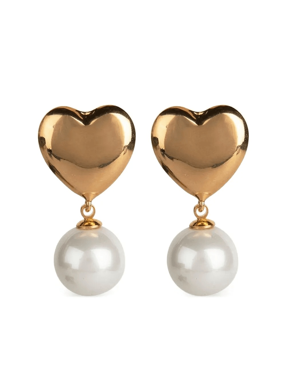 heart-shaped pearl drop earrings - Image 1
