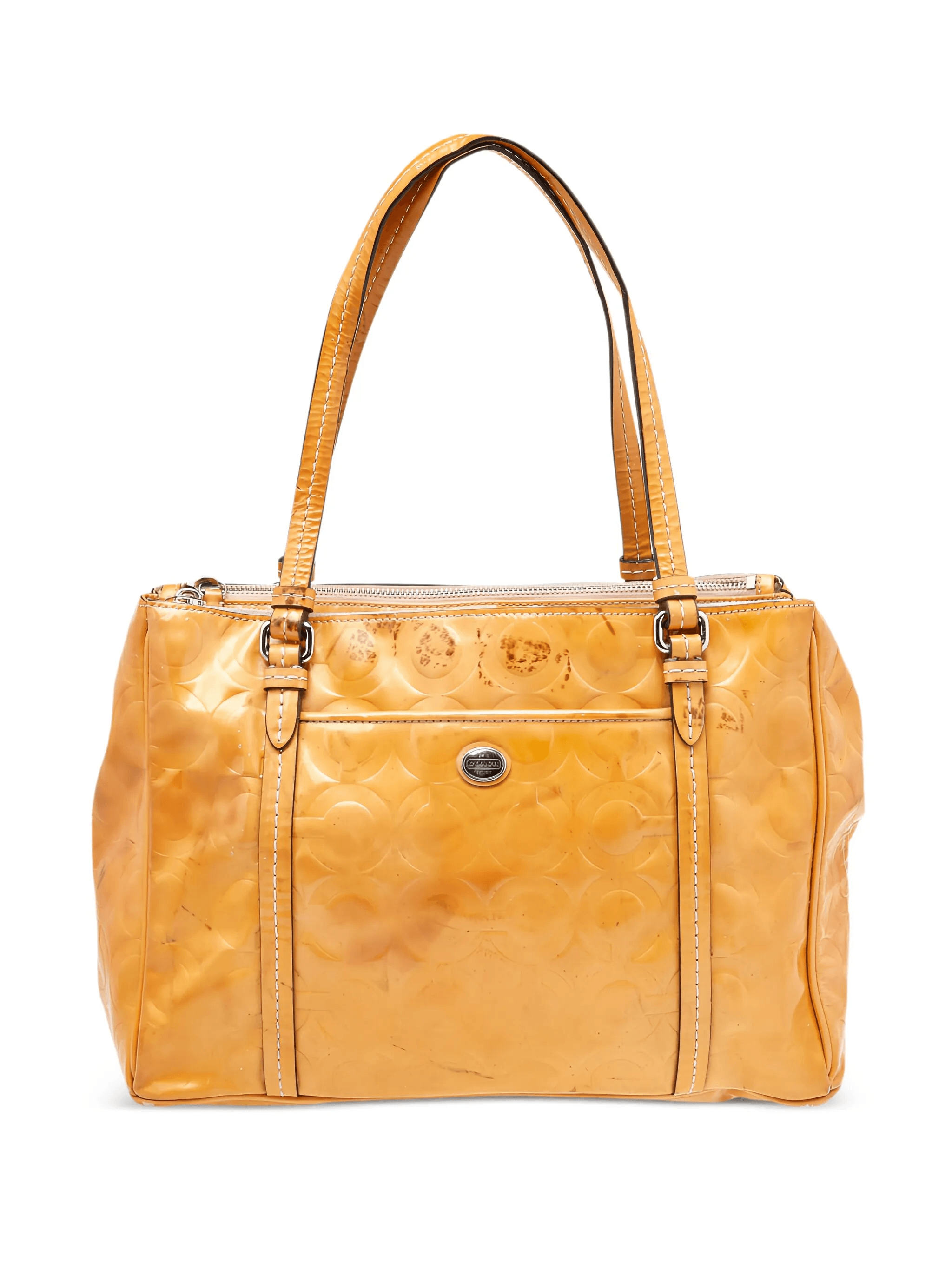 pre-owned Peyton Op Art debossed leather tote bag - Image 1