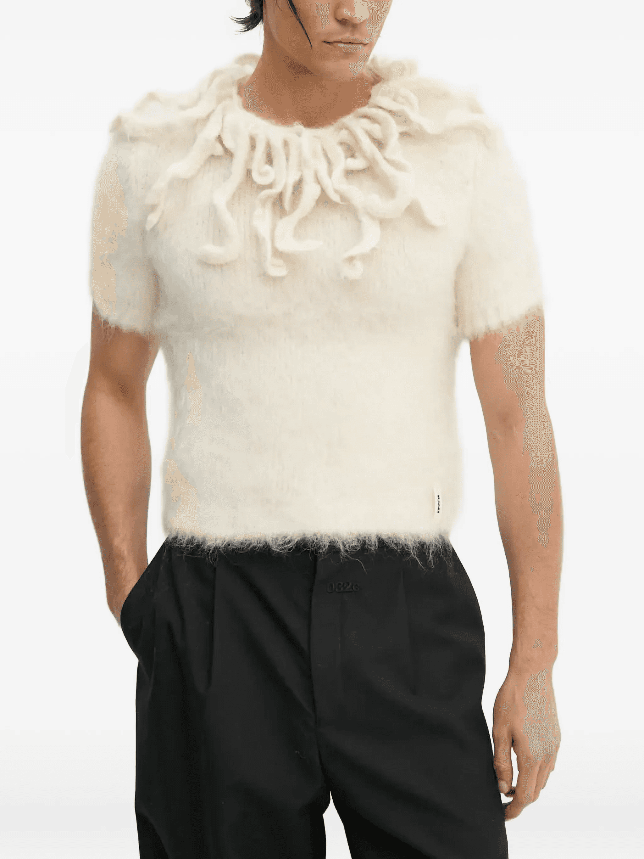 ruffled short-sleeve T-shirt - Image 1