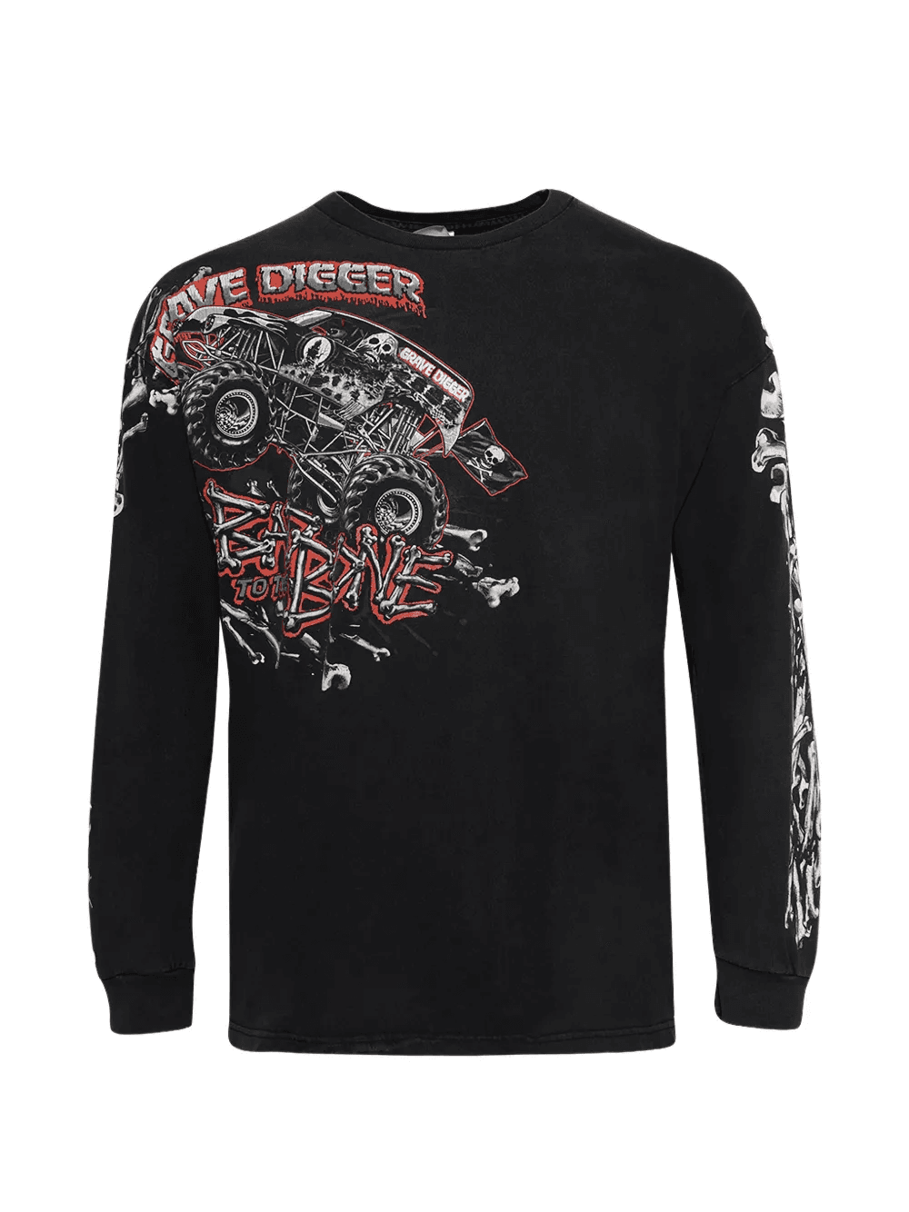 grave digger printed long-sleeve t-shirt - Image 1