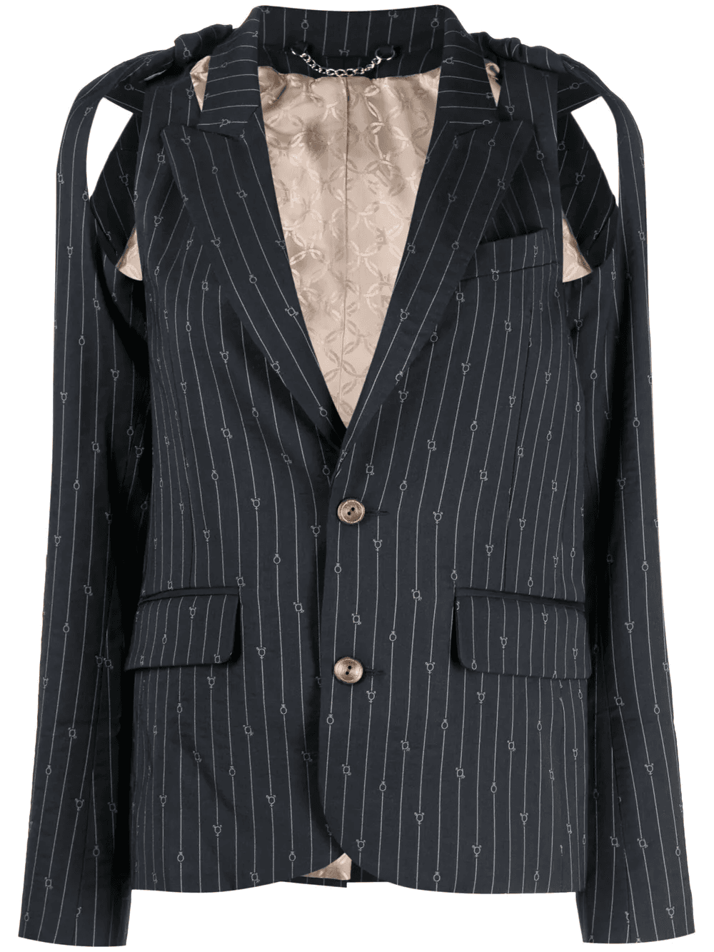 pinstripe cut-out blazer - Image 1