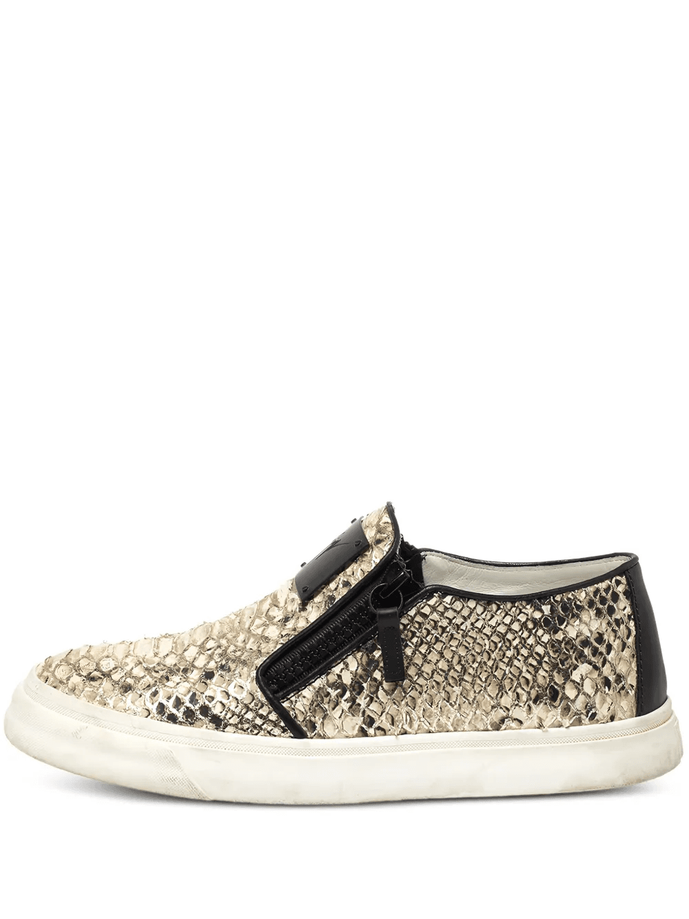 python leather zipper sneakers - Image 1