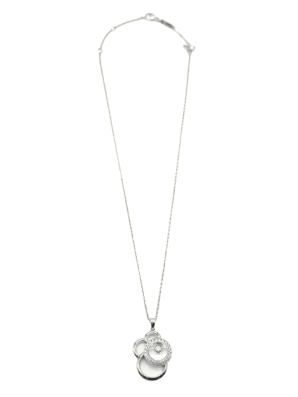 18kt white gold Happy Diamonds necklace - Image 1