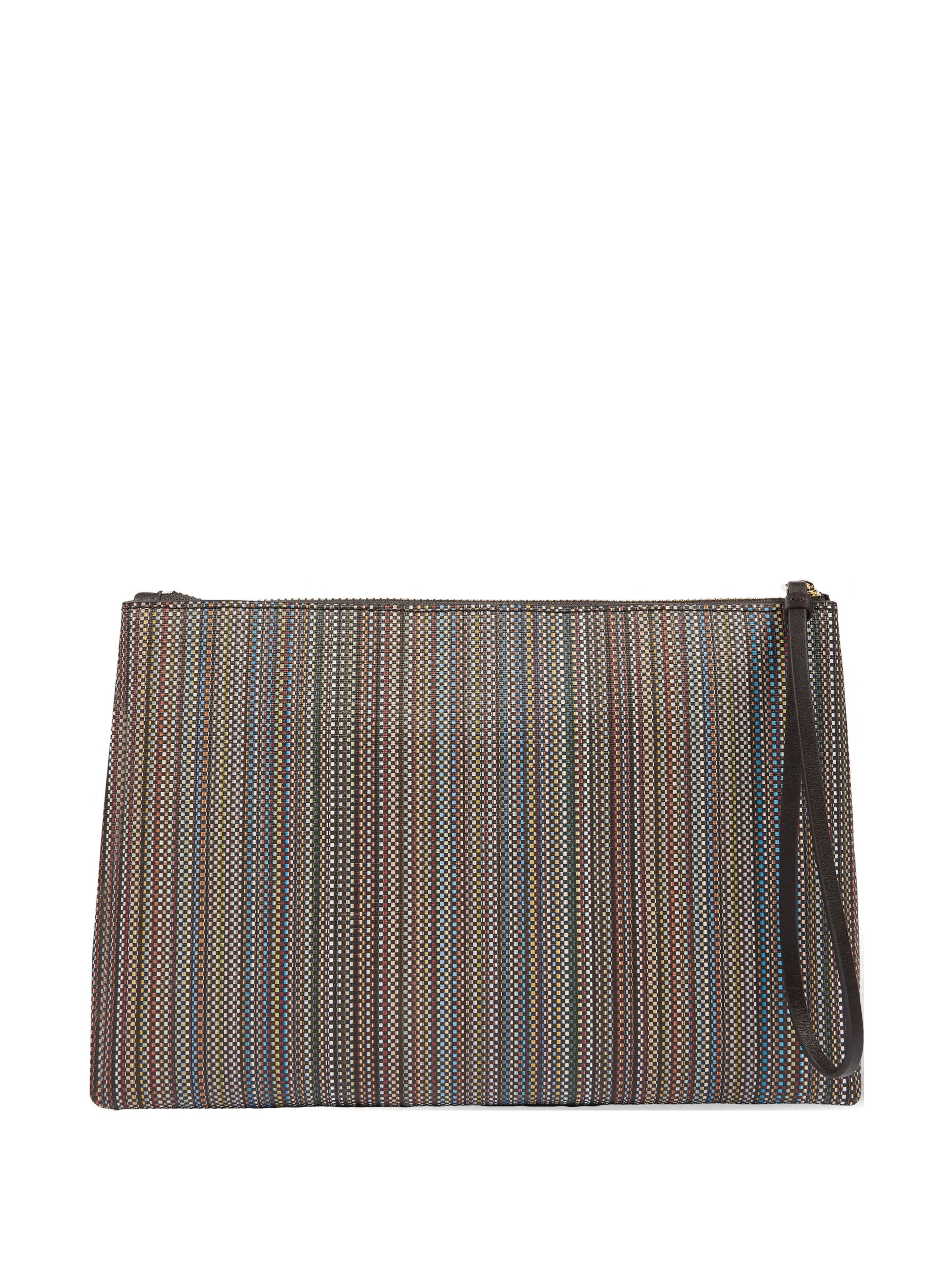 Signature Stripe vertical striped clutch bag - Image 1