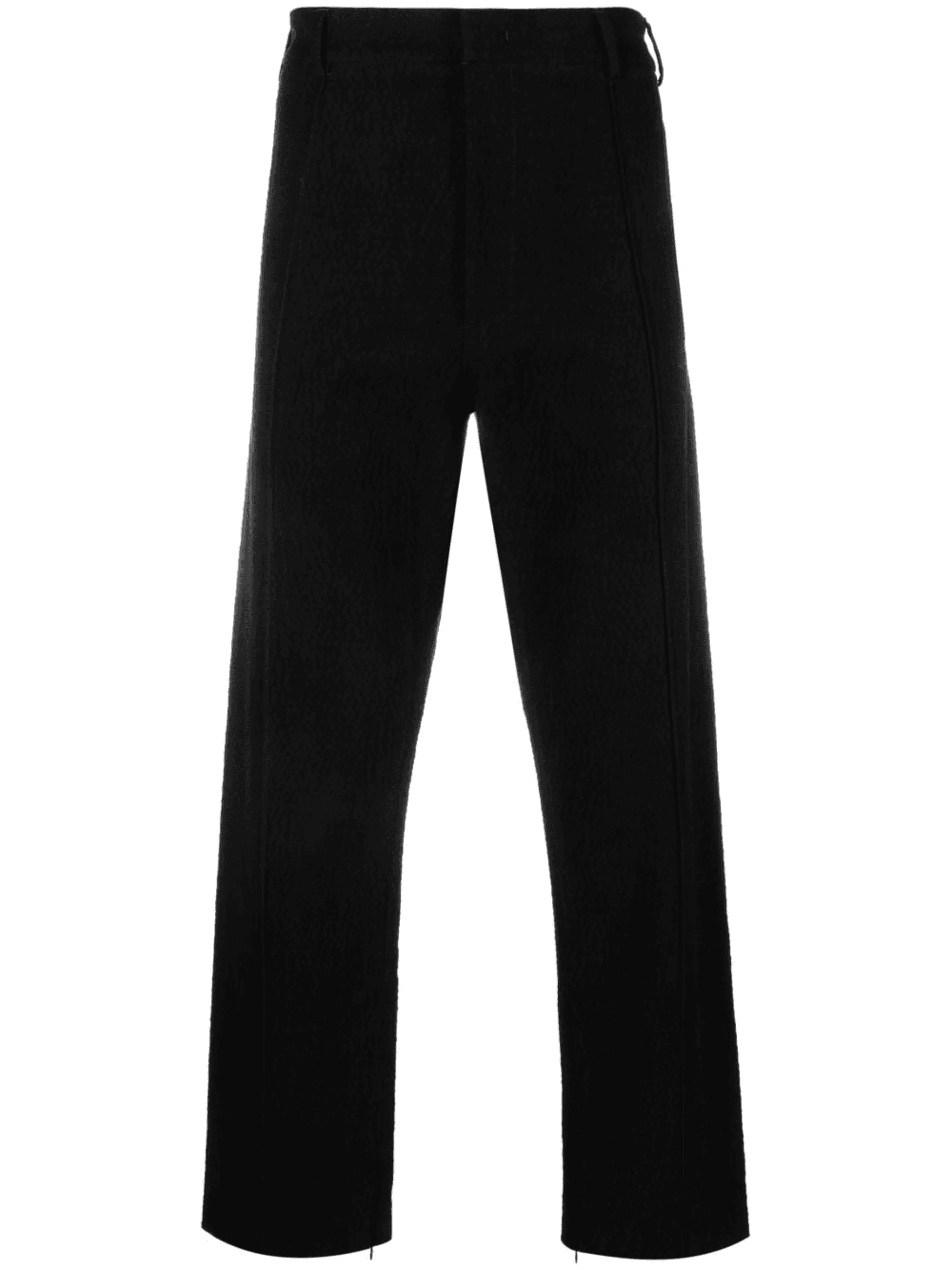 textured straight-leg cut trousers - Image 1