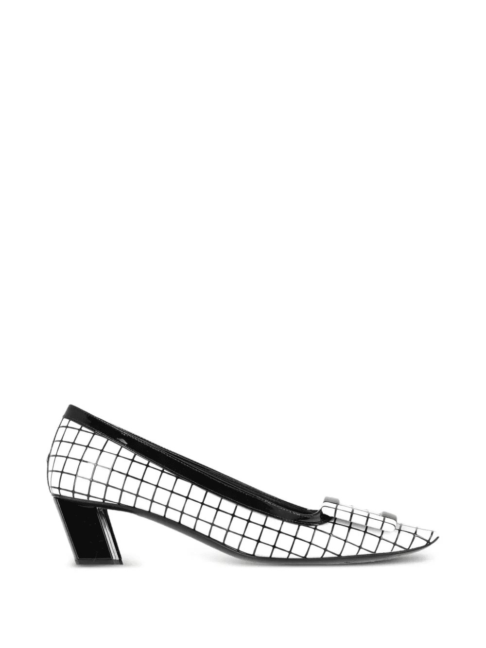 grid square-toe pumps - Image 1