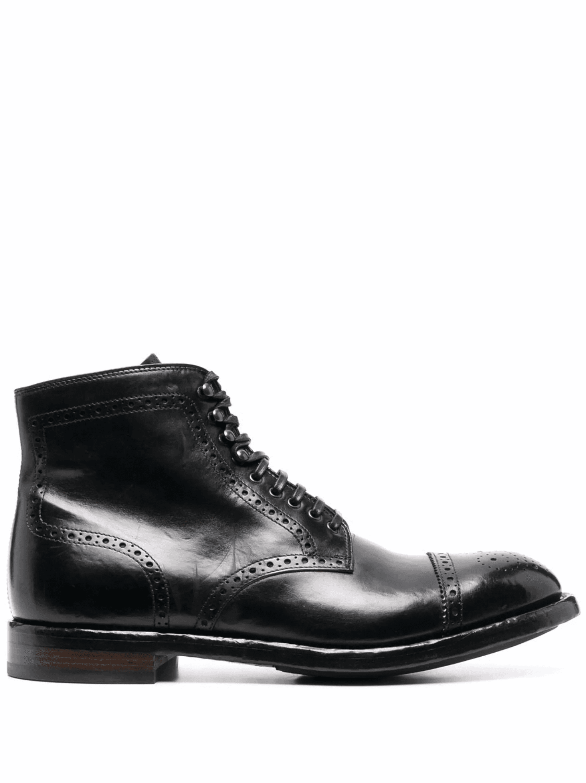 brogue-detail leather biker boots - Image 1