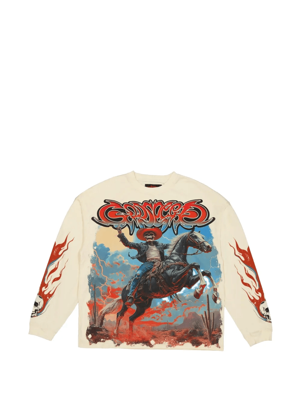 Western long-sleeve graphic T-shirt - Image 1