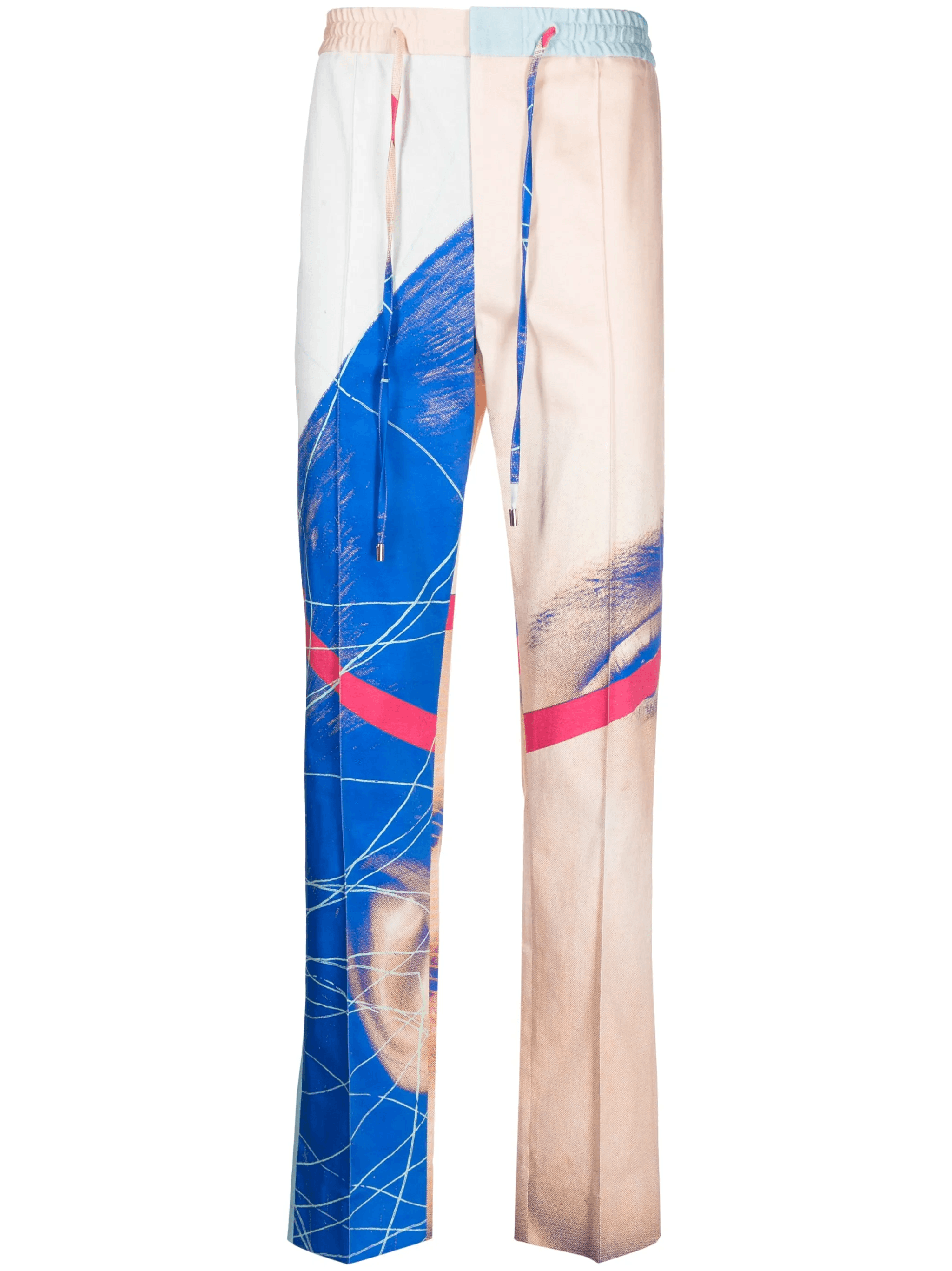 painterly-print straight-leg trousers - Image 1