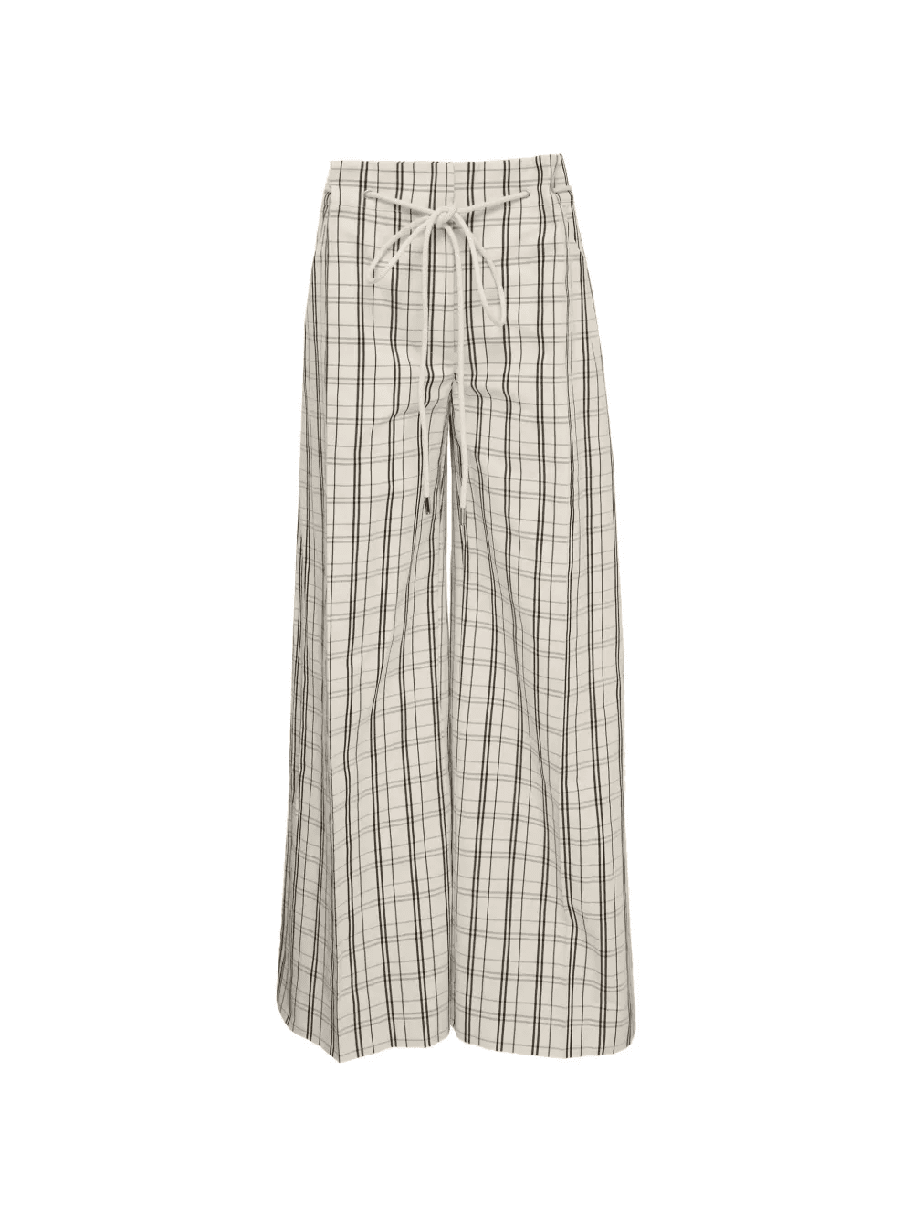 drawstring check trousers - Image 1