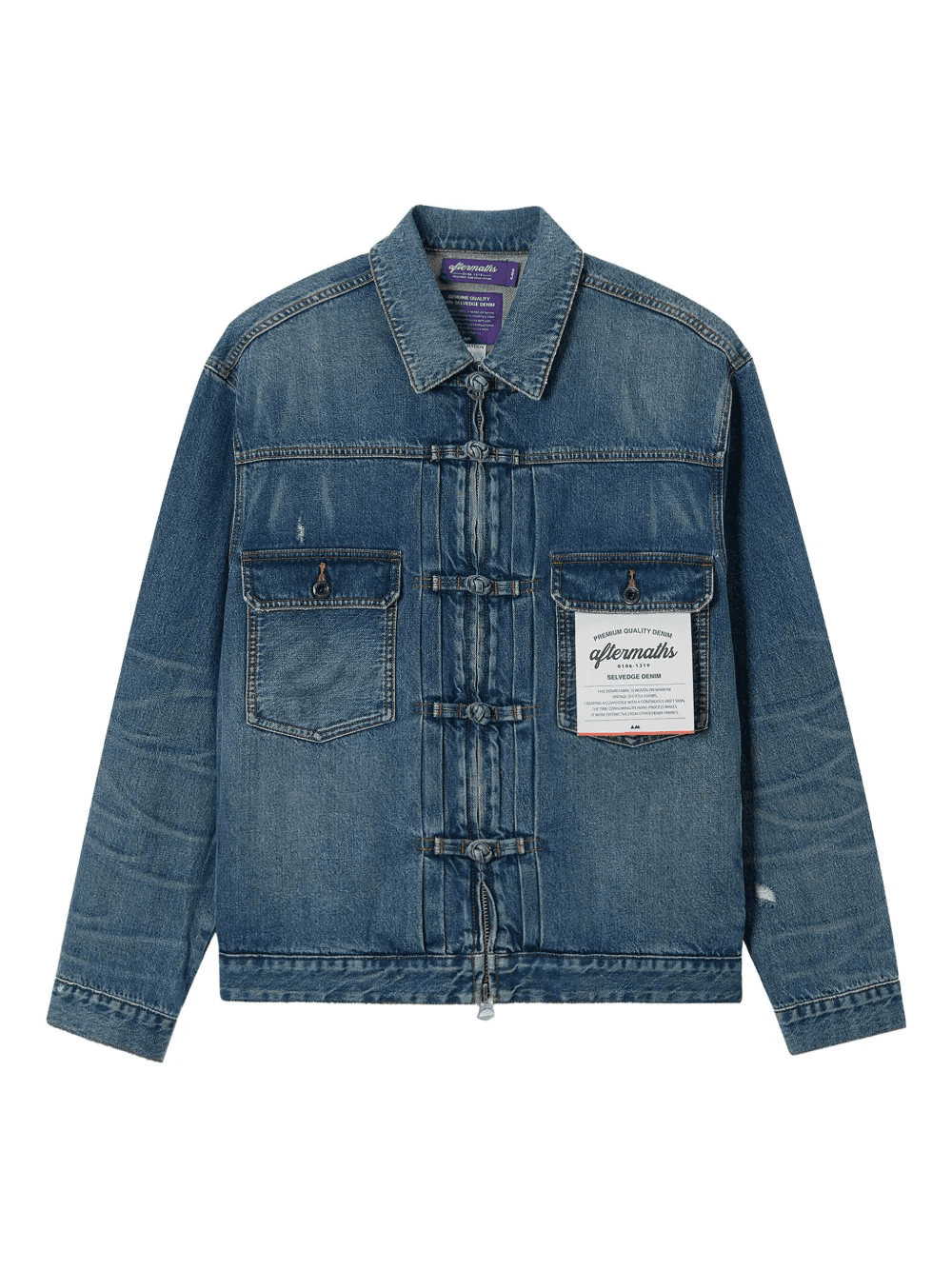 logo-patch denim jacket - Image 1