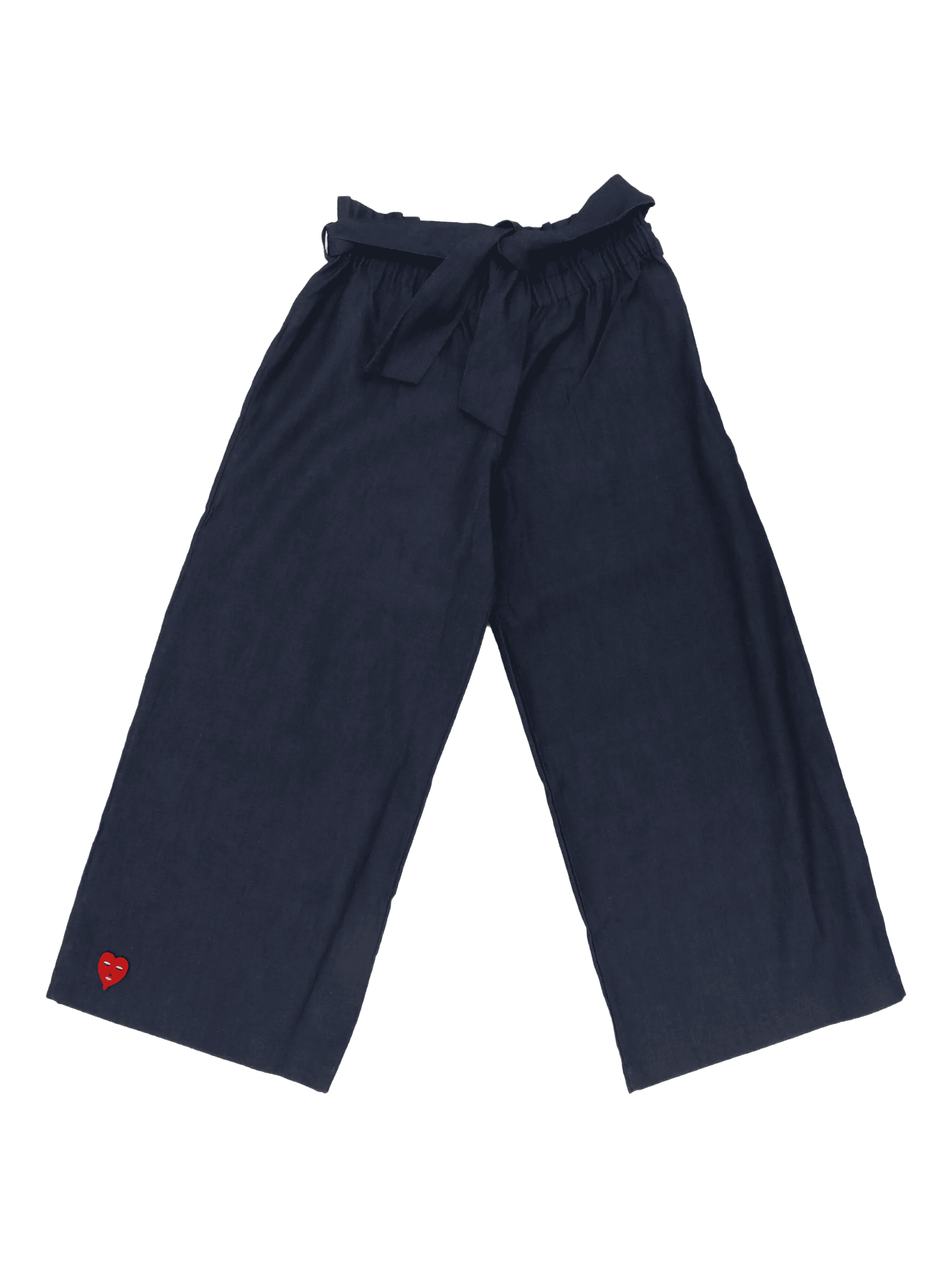 bow-fastening heart-patch trousers - Image 1