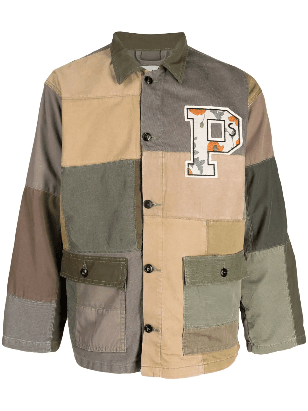logo-patch cotton military jacket - Image 1