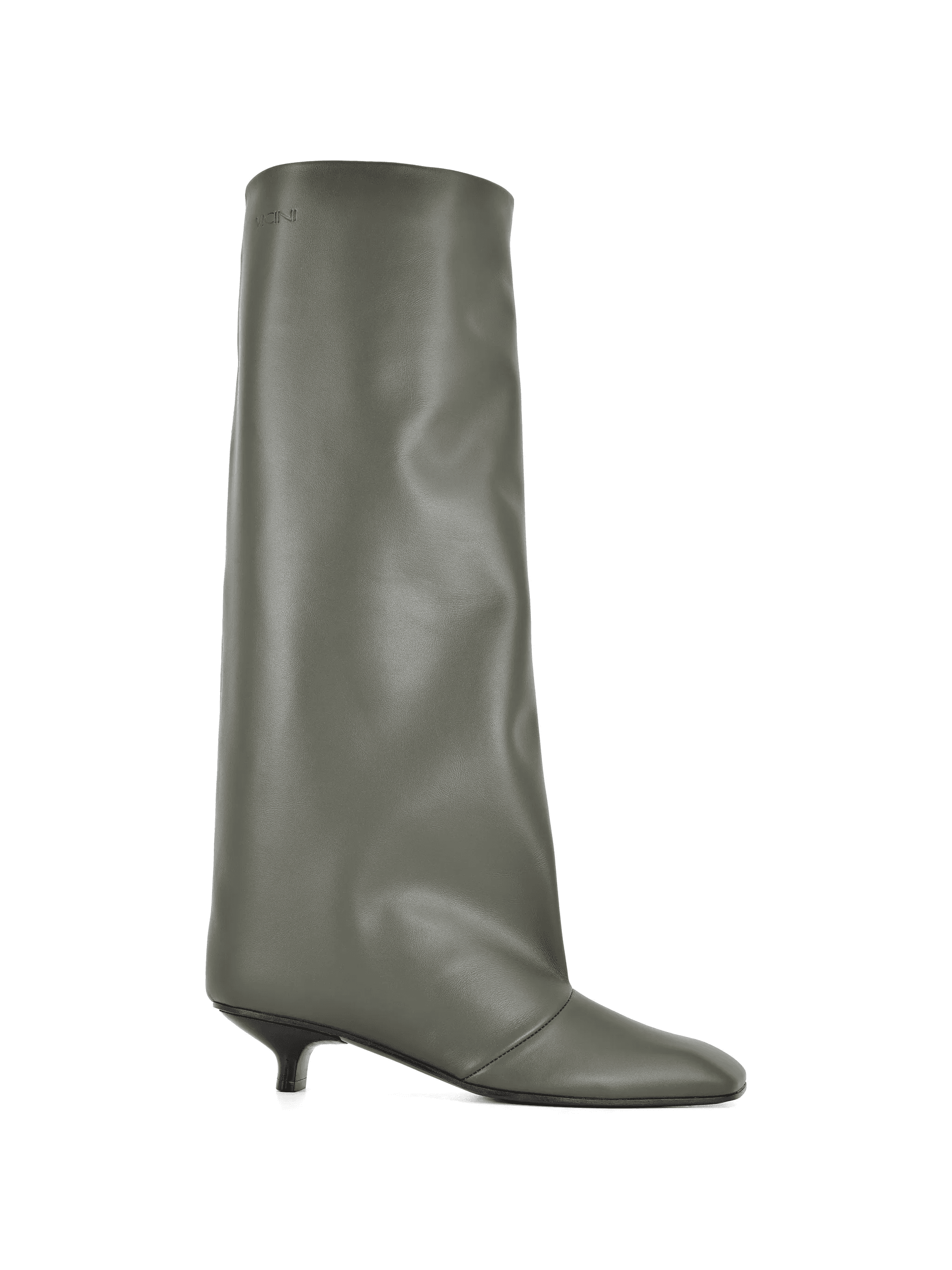 square-toe tube leather knee-high boots - Image 1