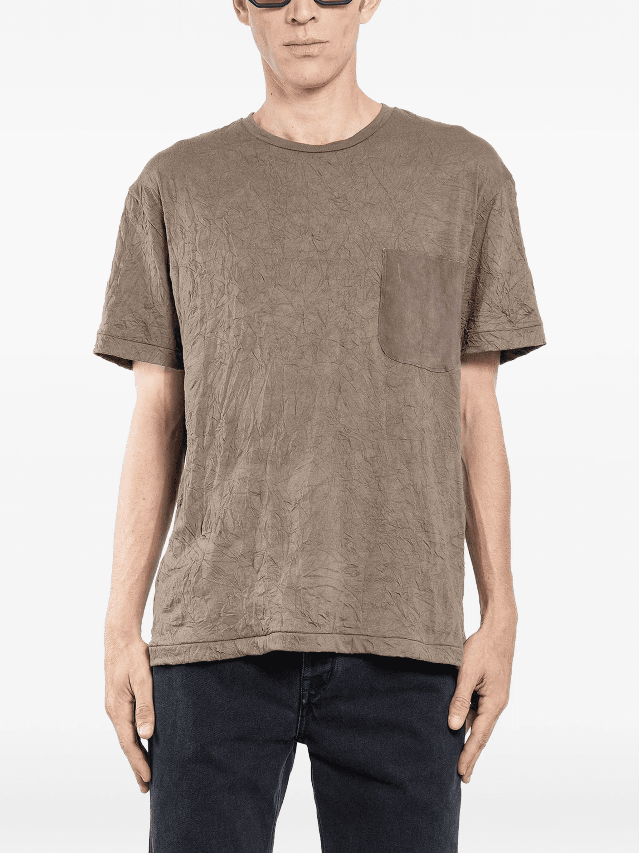 crinkled chest-pocket T-shirt - Image 1
