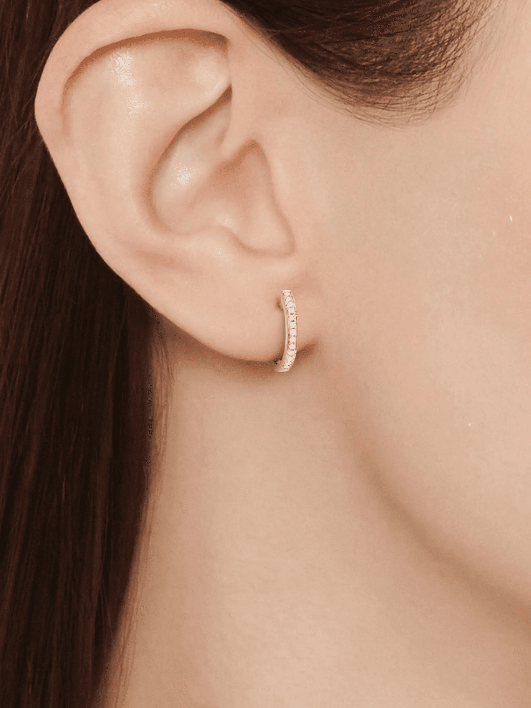 18kt yellow gold Kiki Classic diamond hoops - Image 1