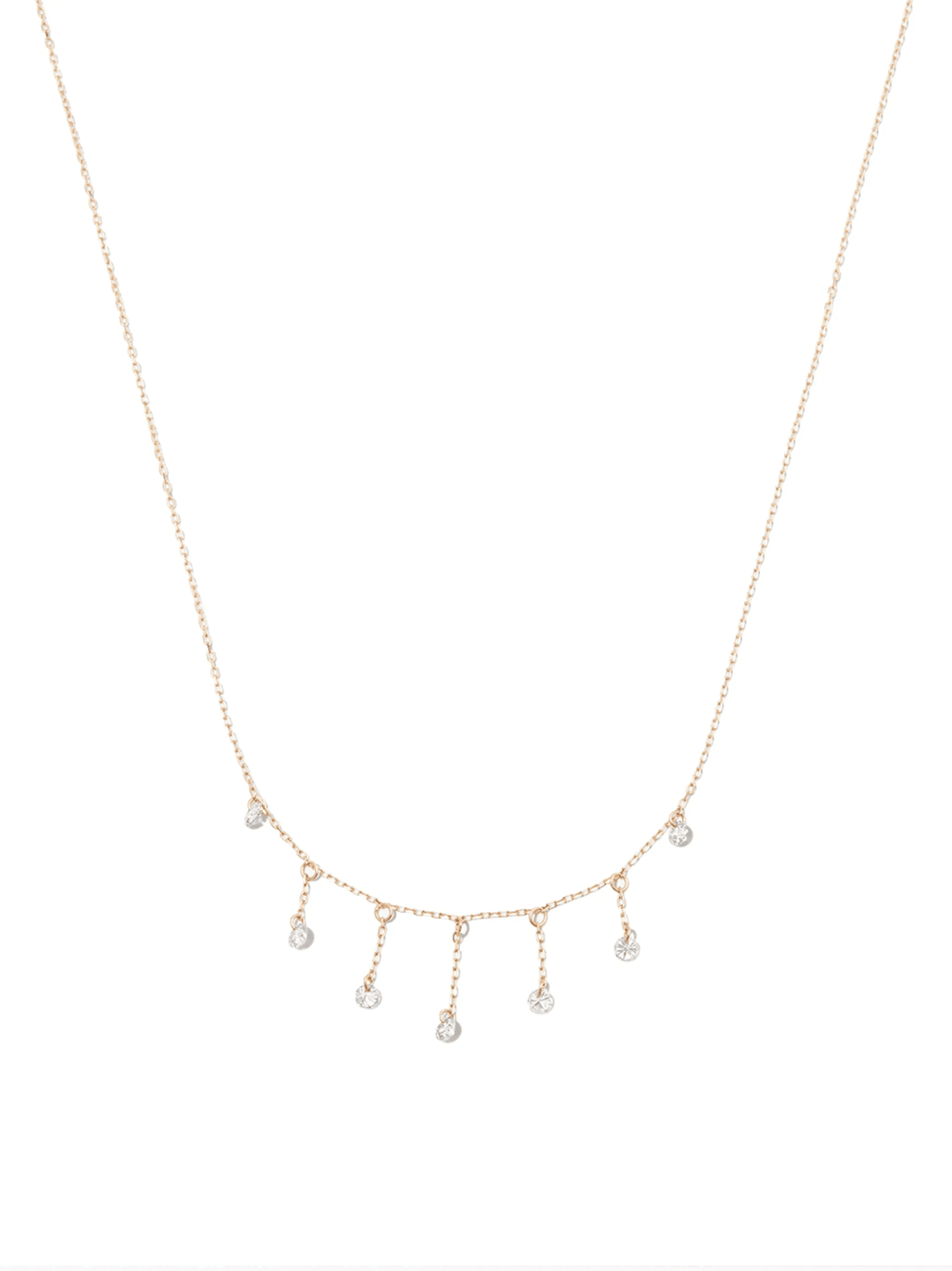 18kt yellow gold Bohème diamond drop necklace - Image 1