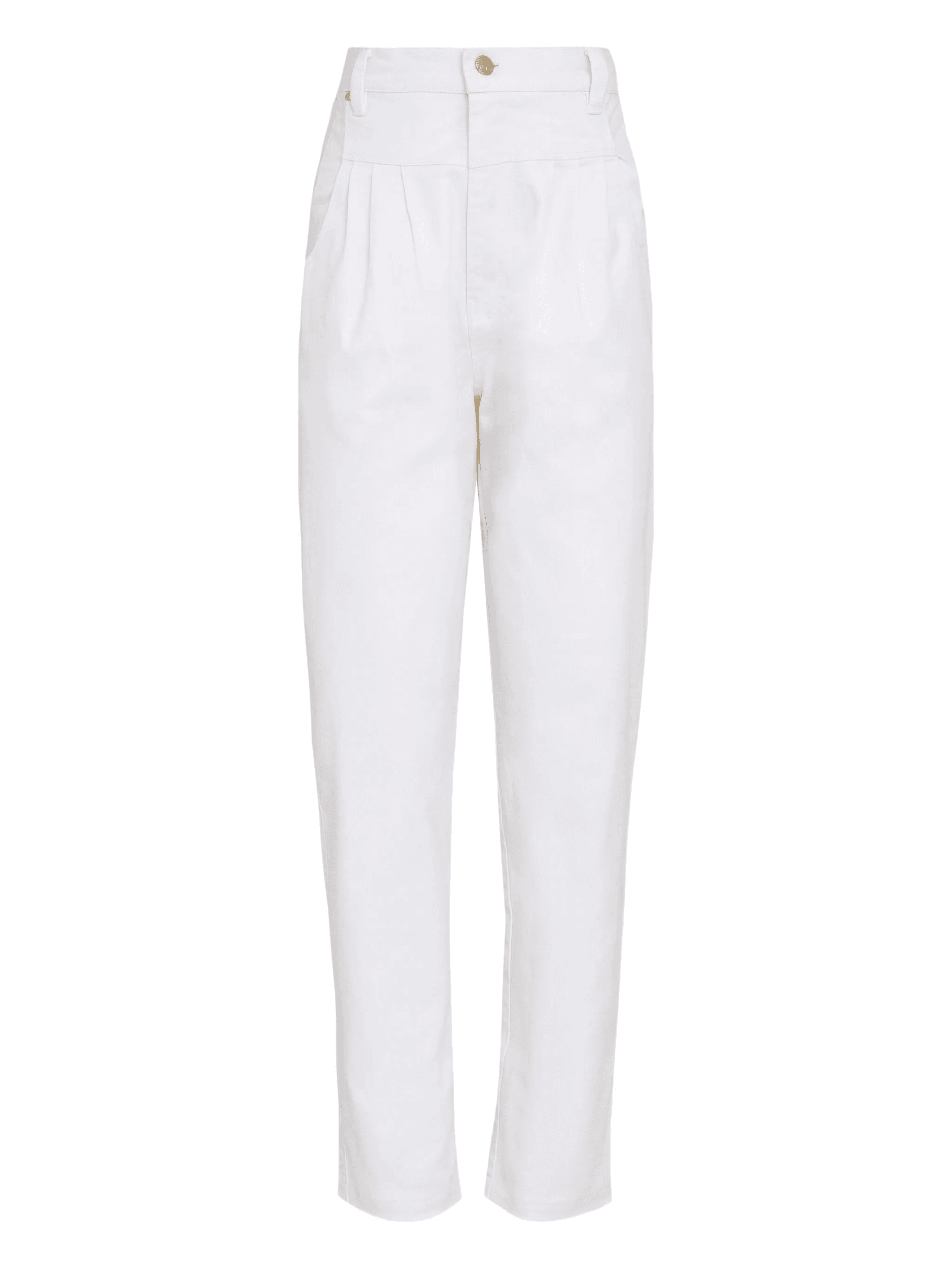 pleated pocketed straight-leg trousers - Image 1