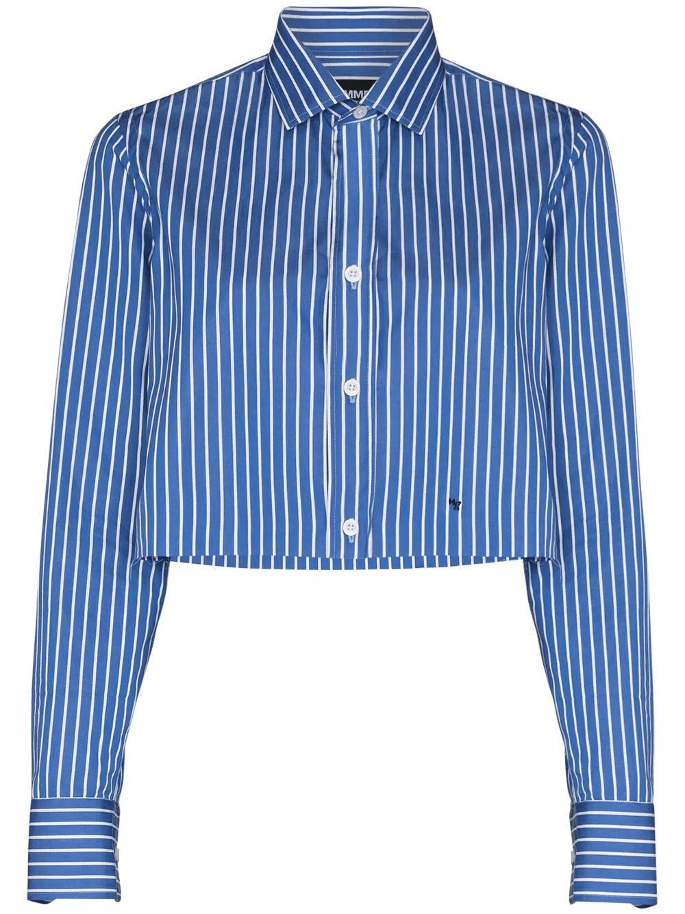 vertical-stripe cropped shirt - Image 1