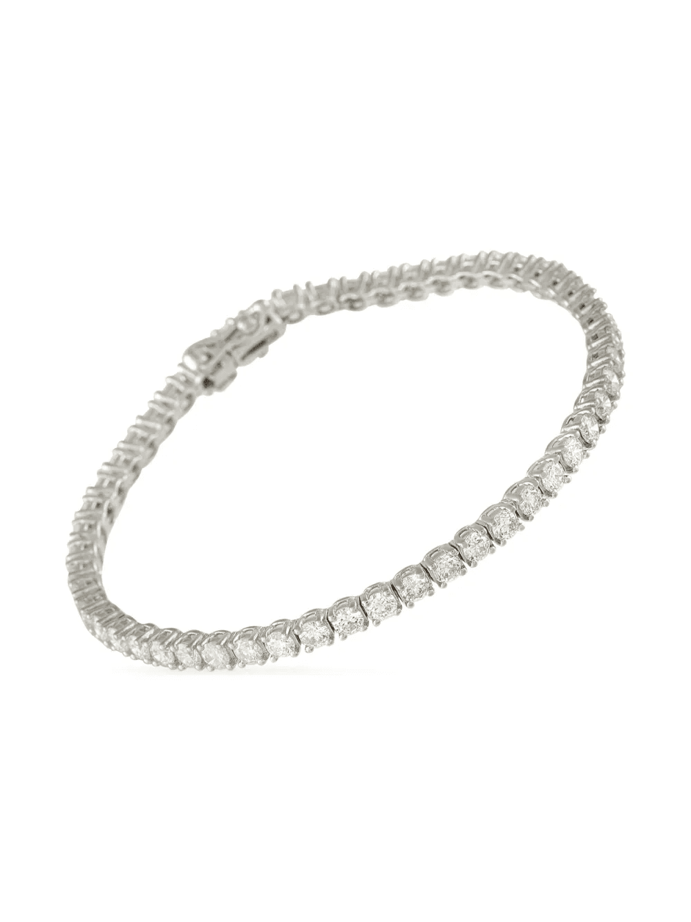 14K white gold diamond tennis bracelet - Image 1