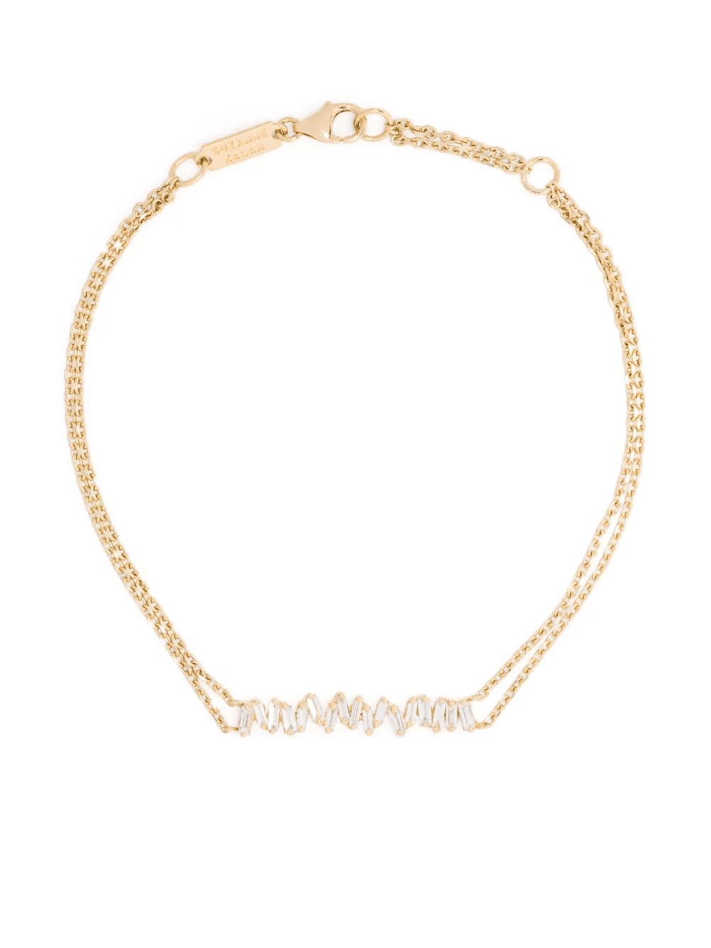 18kt yellow gold diamond bar bracelet - Image 1