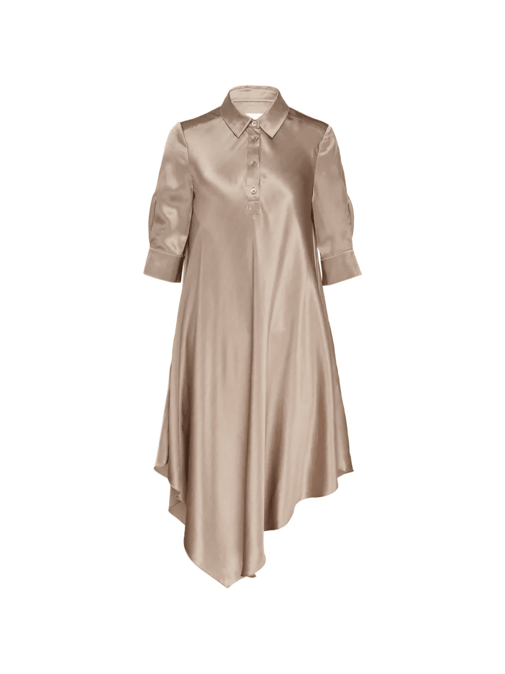 asymmetric satin shirt dress - Image 1