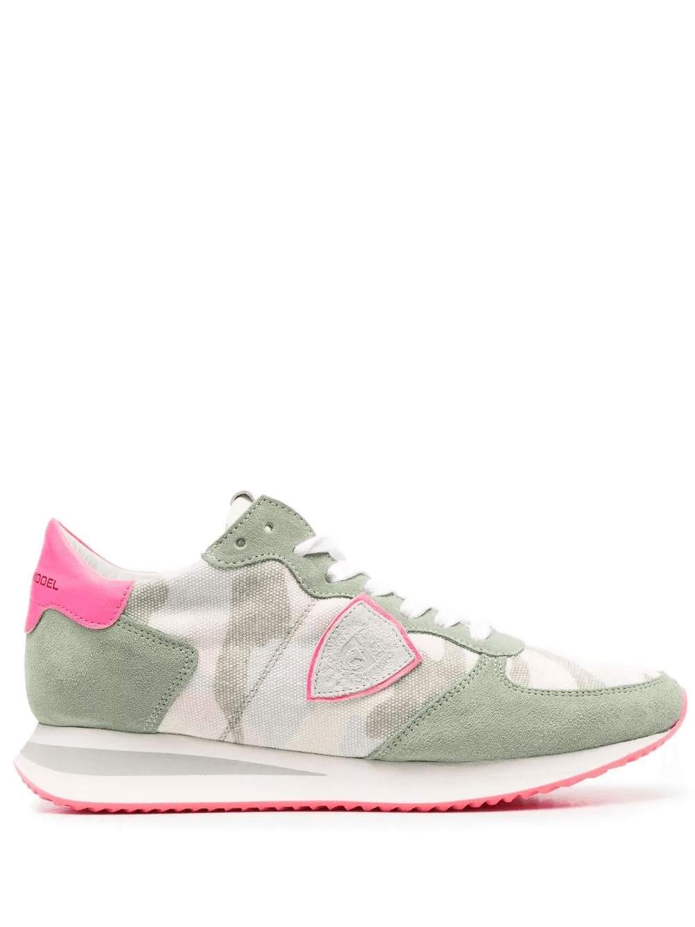 camouflage-pattern suede sneakers - Image 1