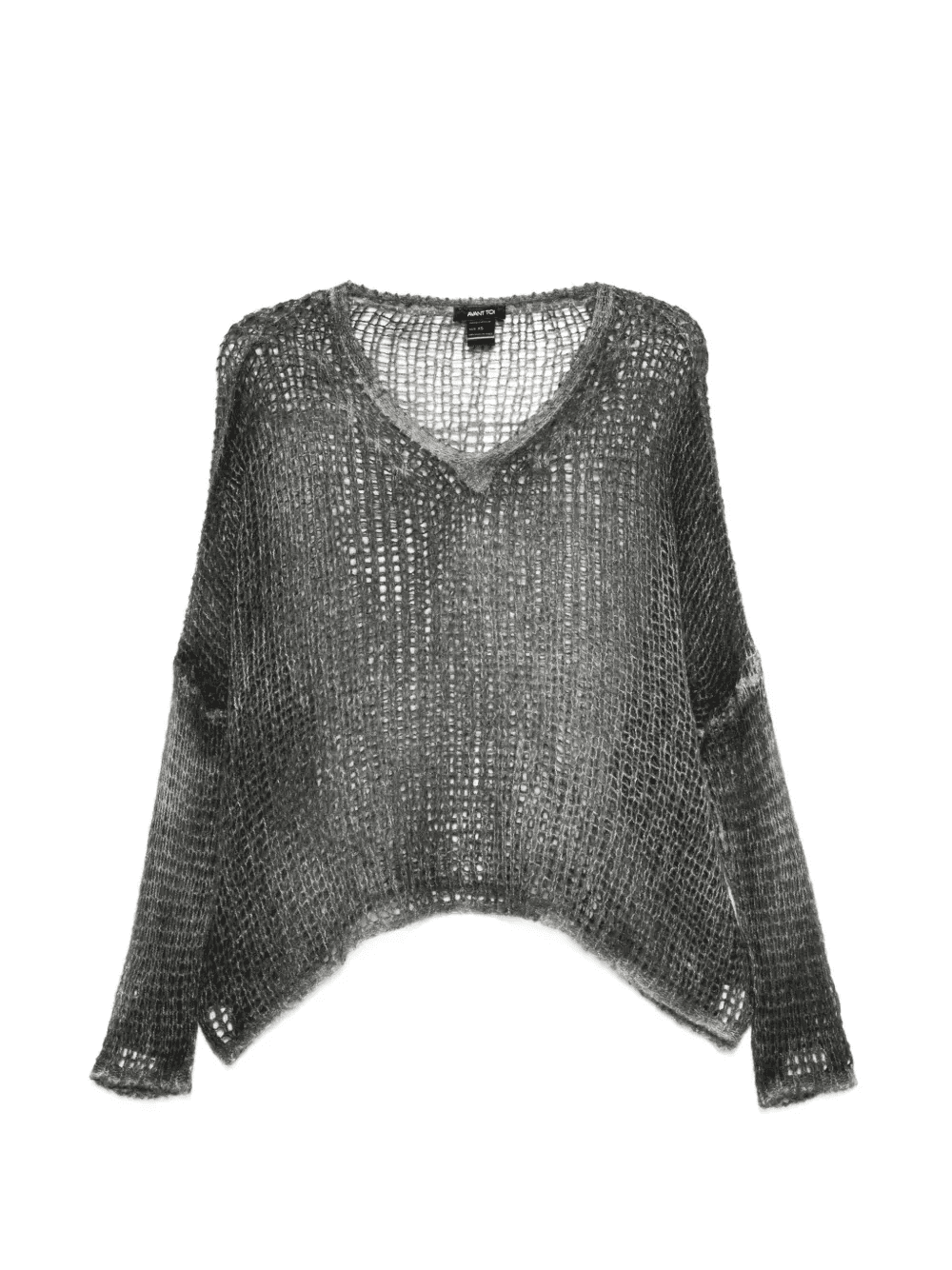 V-neck open-knit sweater - Image 1