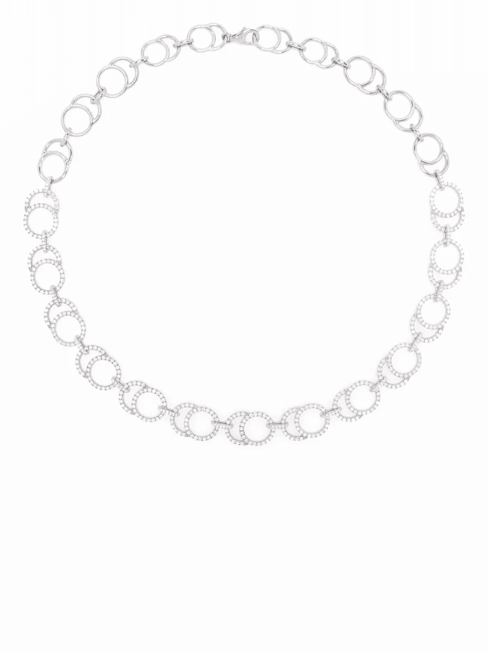 18kt recycled white gold CELESTE pavé laboratory-grown diamond necklace - Image 1
