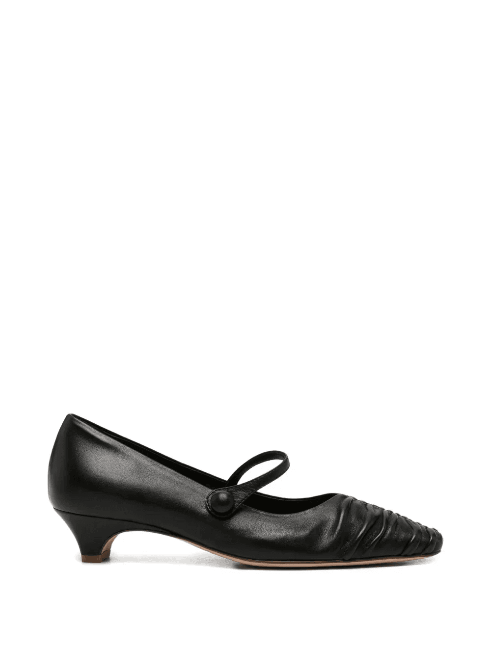 ruched strap leather pumps - Image 1