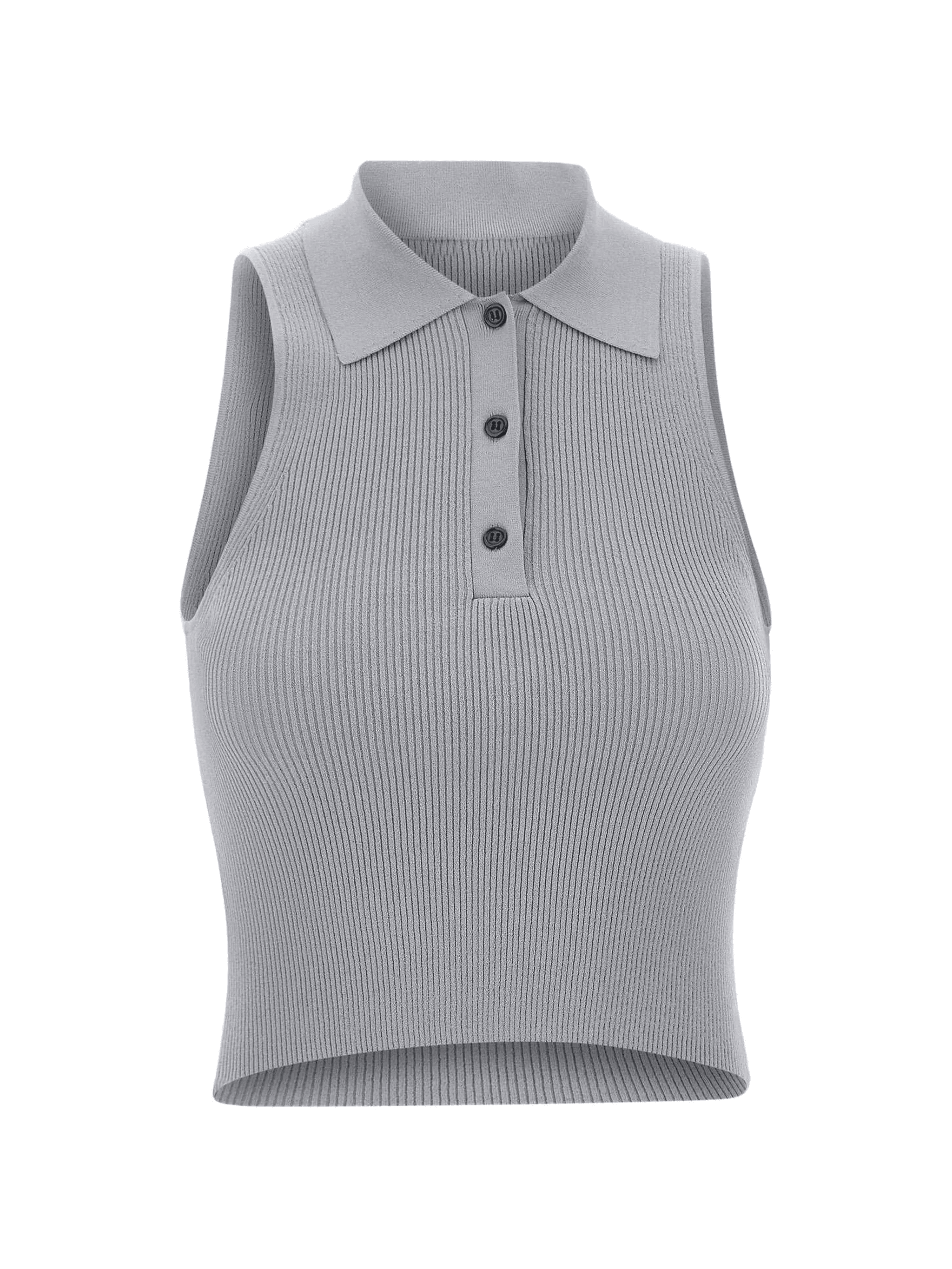 Trine ribbed button polo top - Image 1