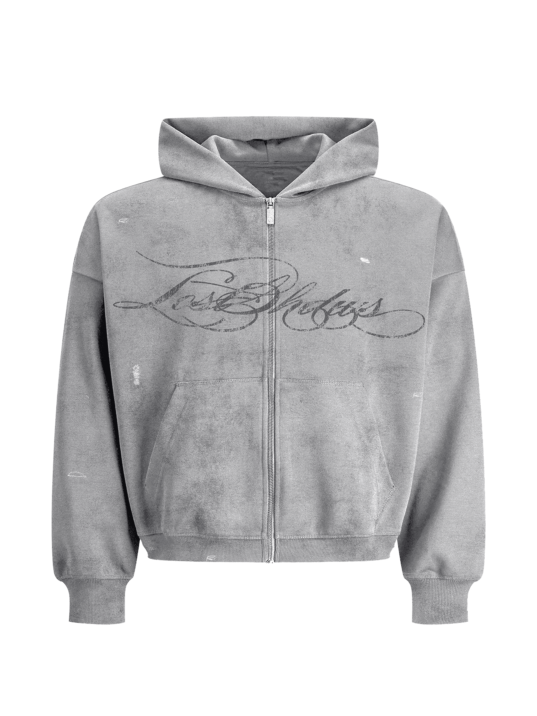 distressed script hoodie - Image 1