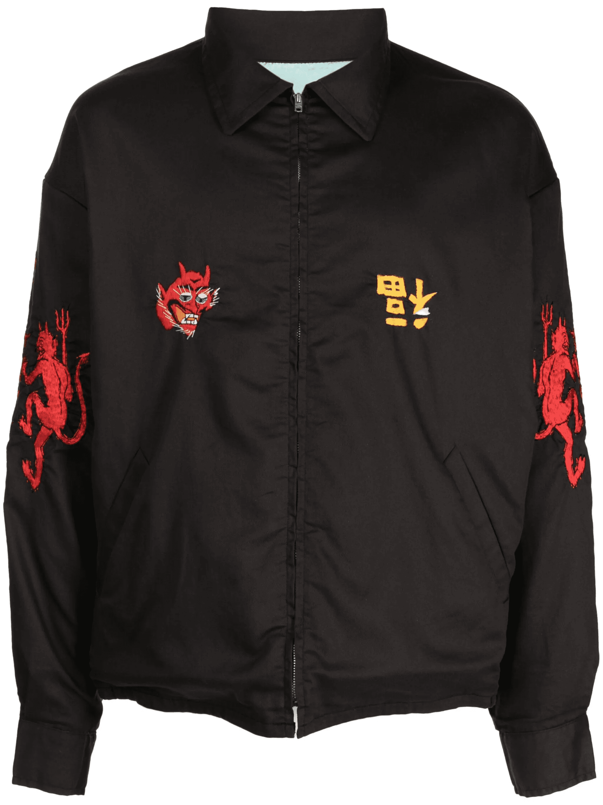 graphic-embroidered shirt jacket - Image 1