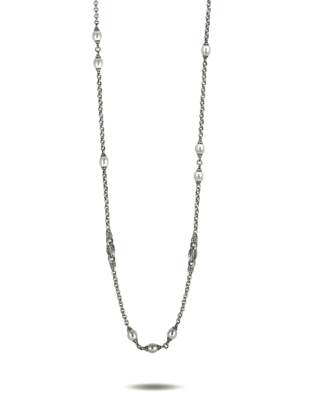 sterling silver pearl-embellished necklace - Image 1
