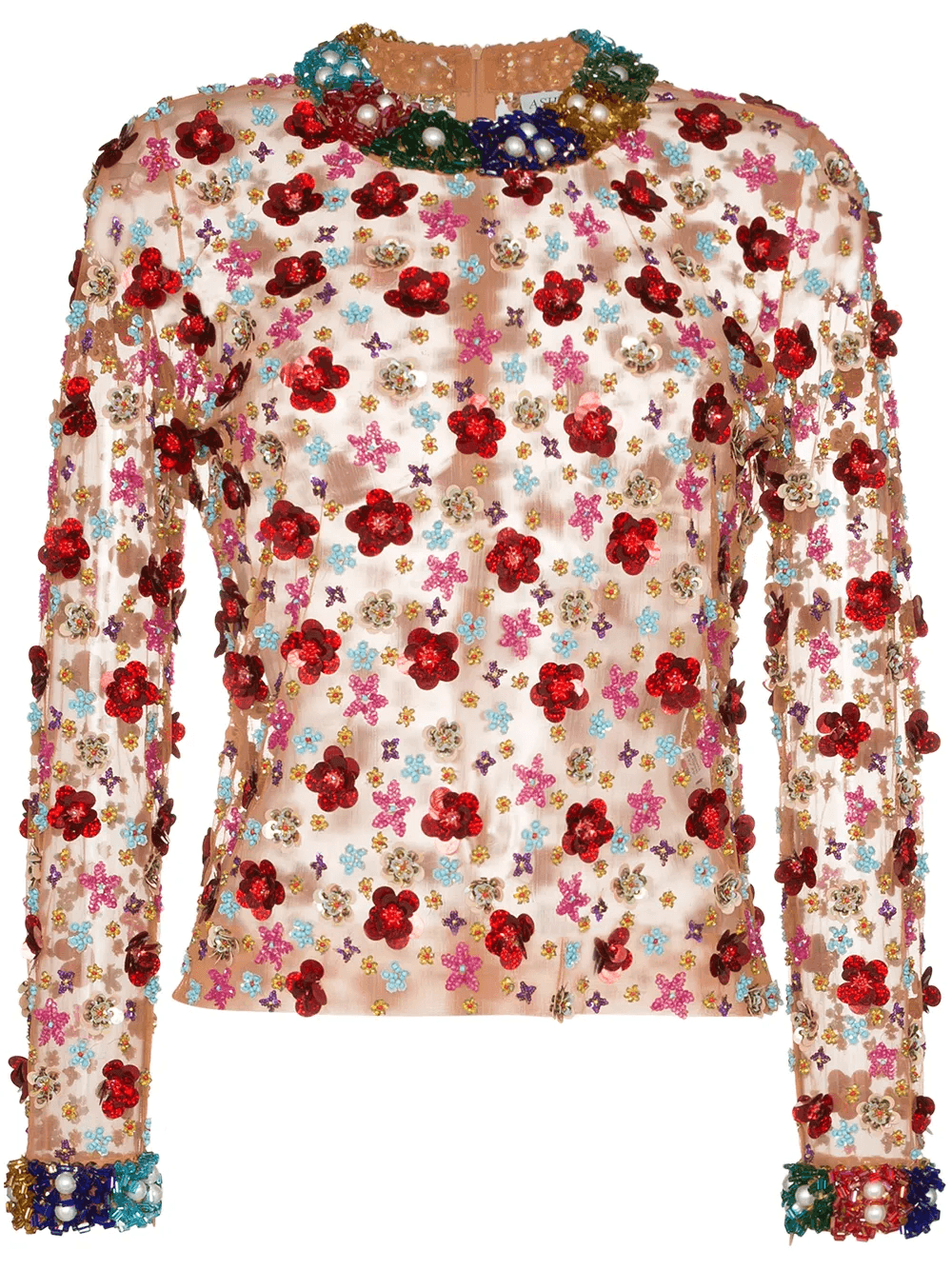 beaded floral top - Image 1
