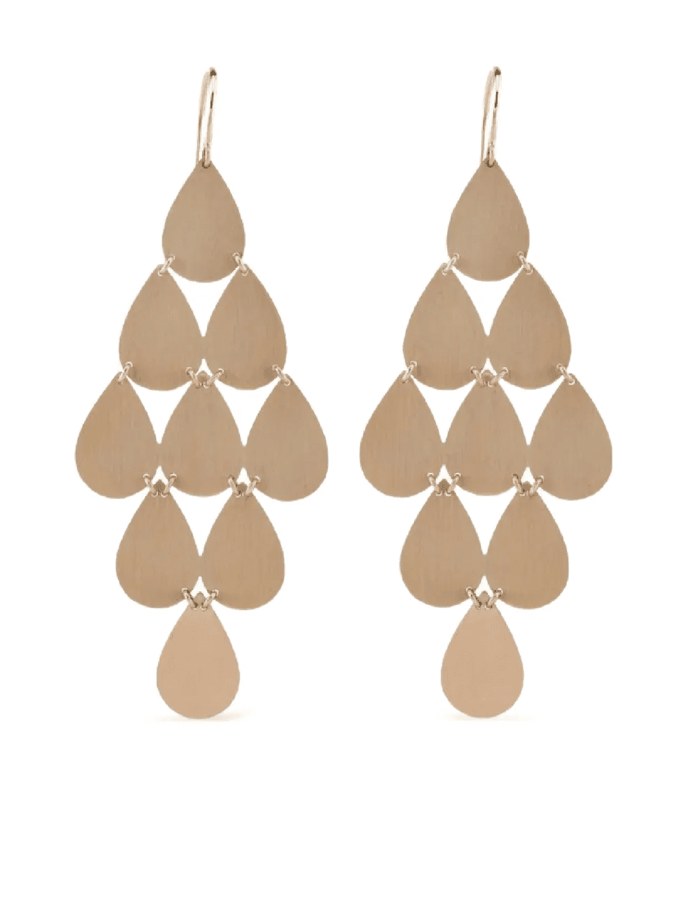 18K rose gold nine-drop chandelier earrings - Image 1