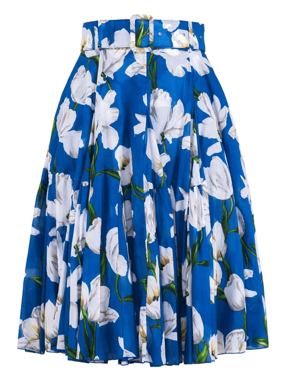 floral-pattern A-line midi-skirt - Image 1
