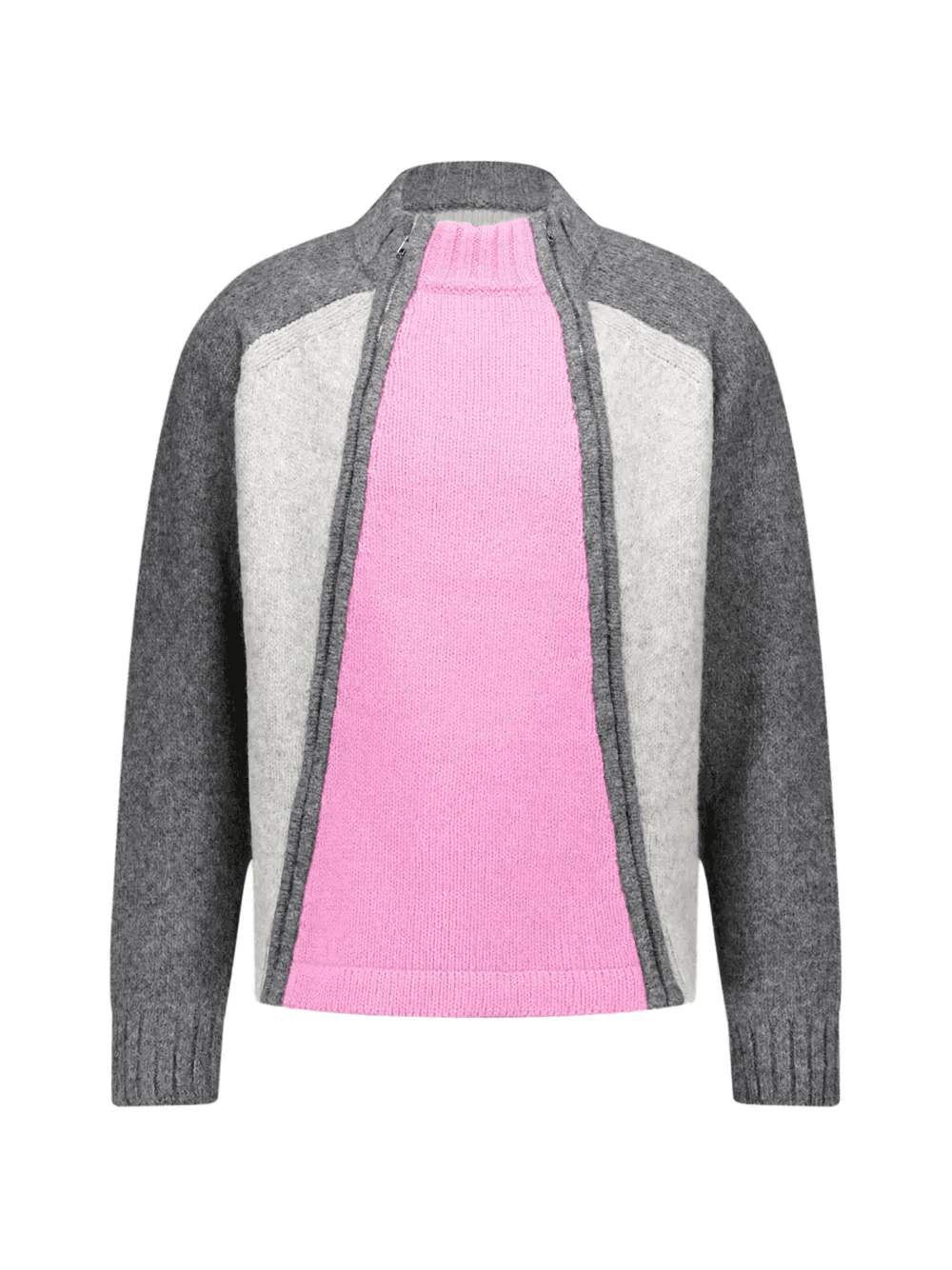 Ghassan zip colourblock sweater - Image 1