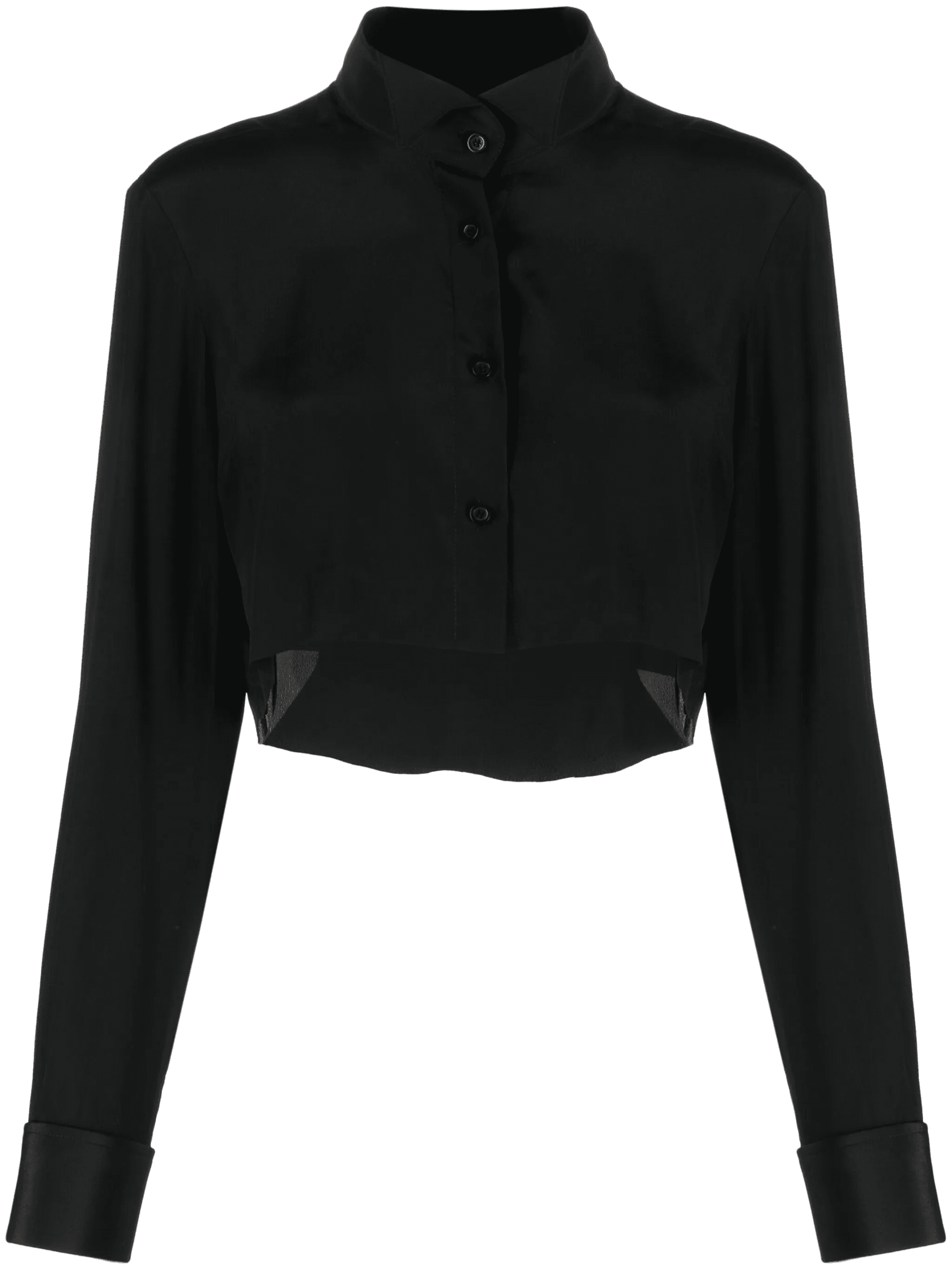 Split silk cropped shirt - Image 1
