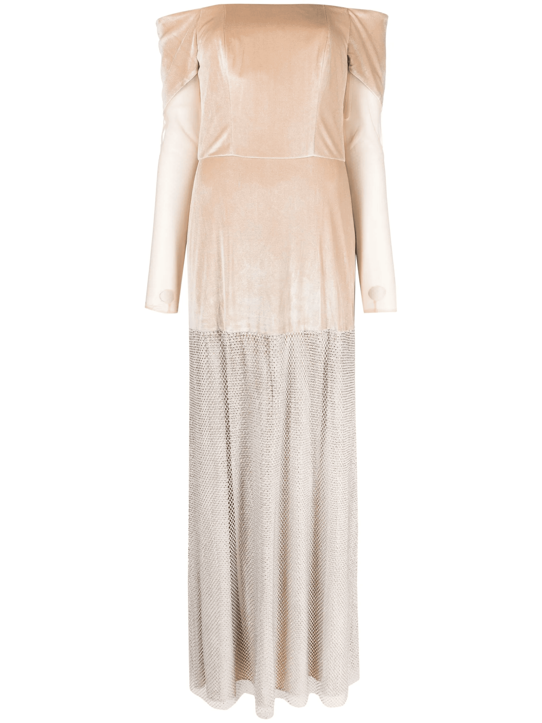 off-shoulder rhinestone-embellished gown - Image 1