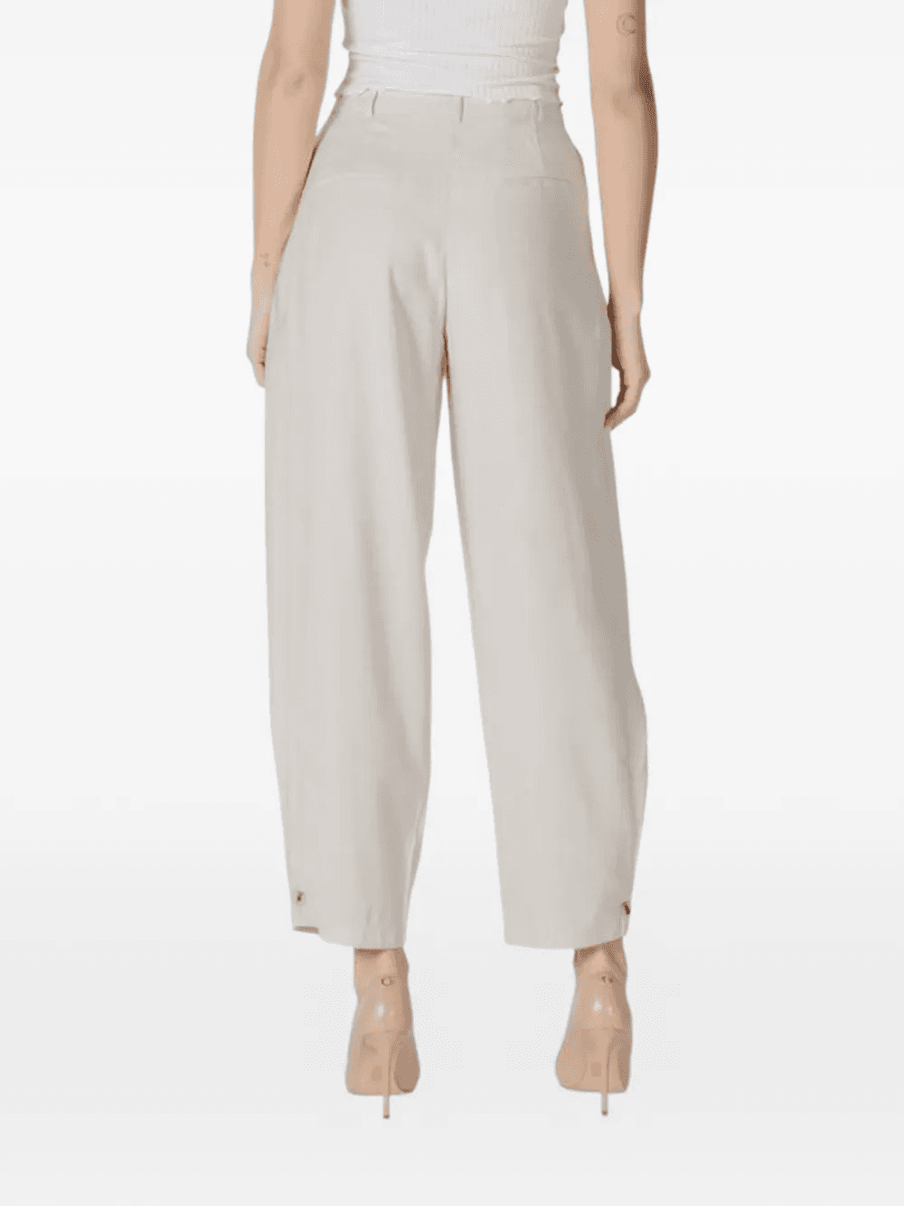 pleated cuff-detail trousers - Image 1