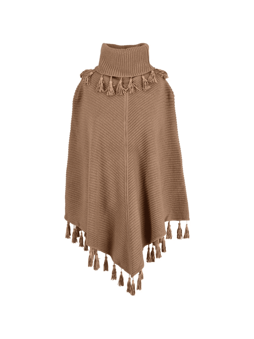 nadini high neck fringe poncho - Image 1