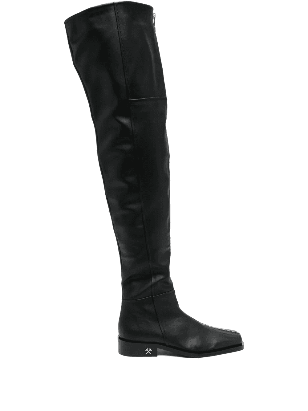 zip-front overknee boots - Image 1