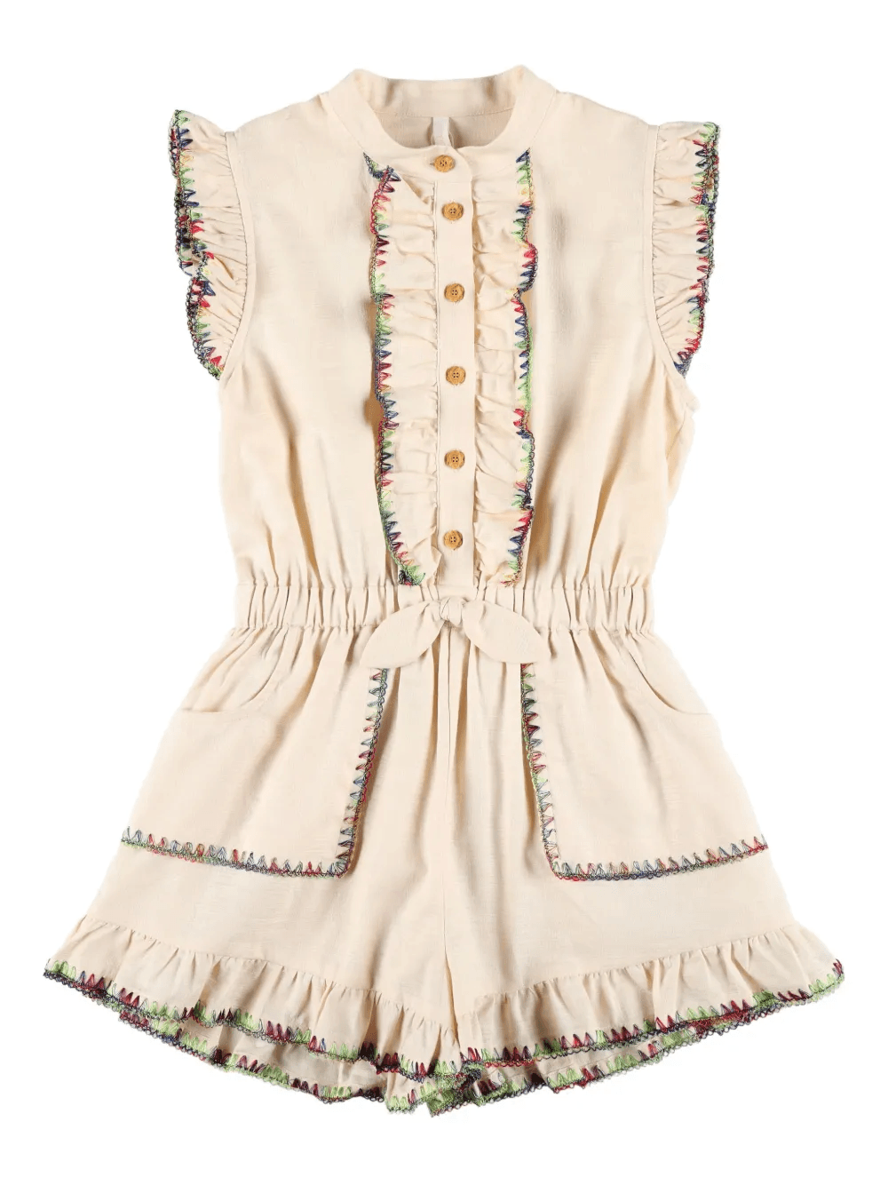 Lucy ruffled button-front playsuit - Image 1