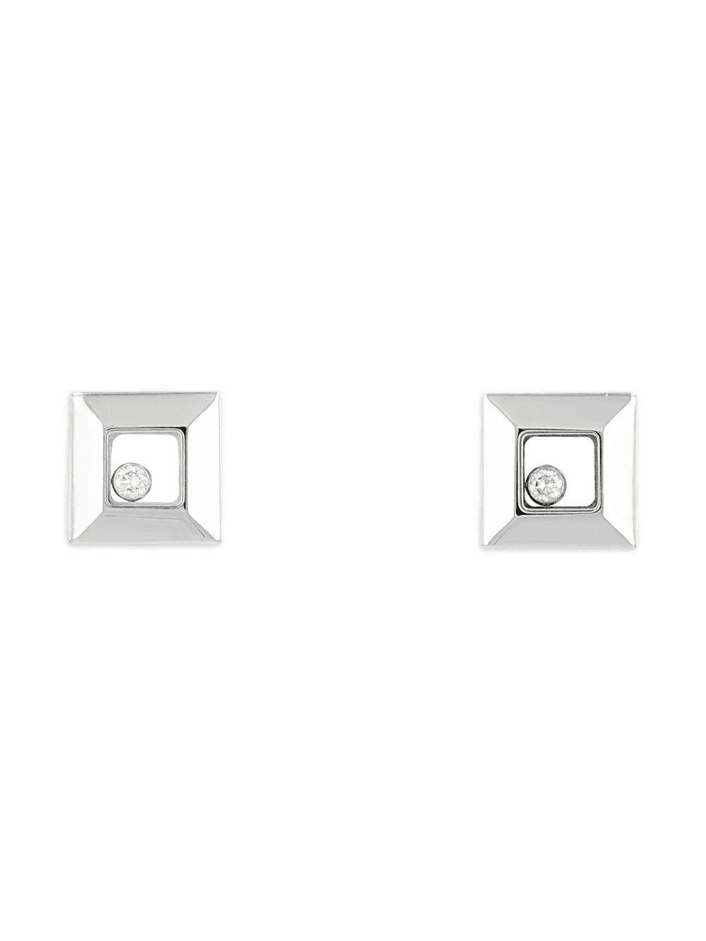 18K white gold Icon diamond earrings - Image 1