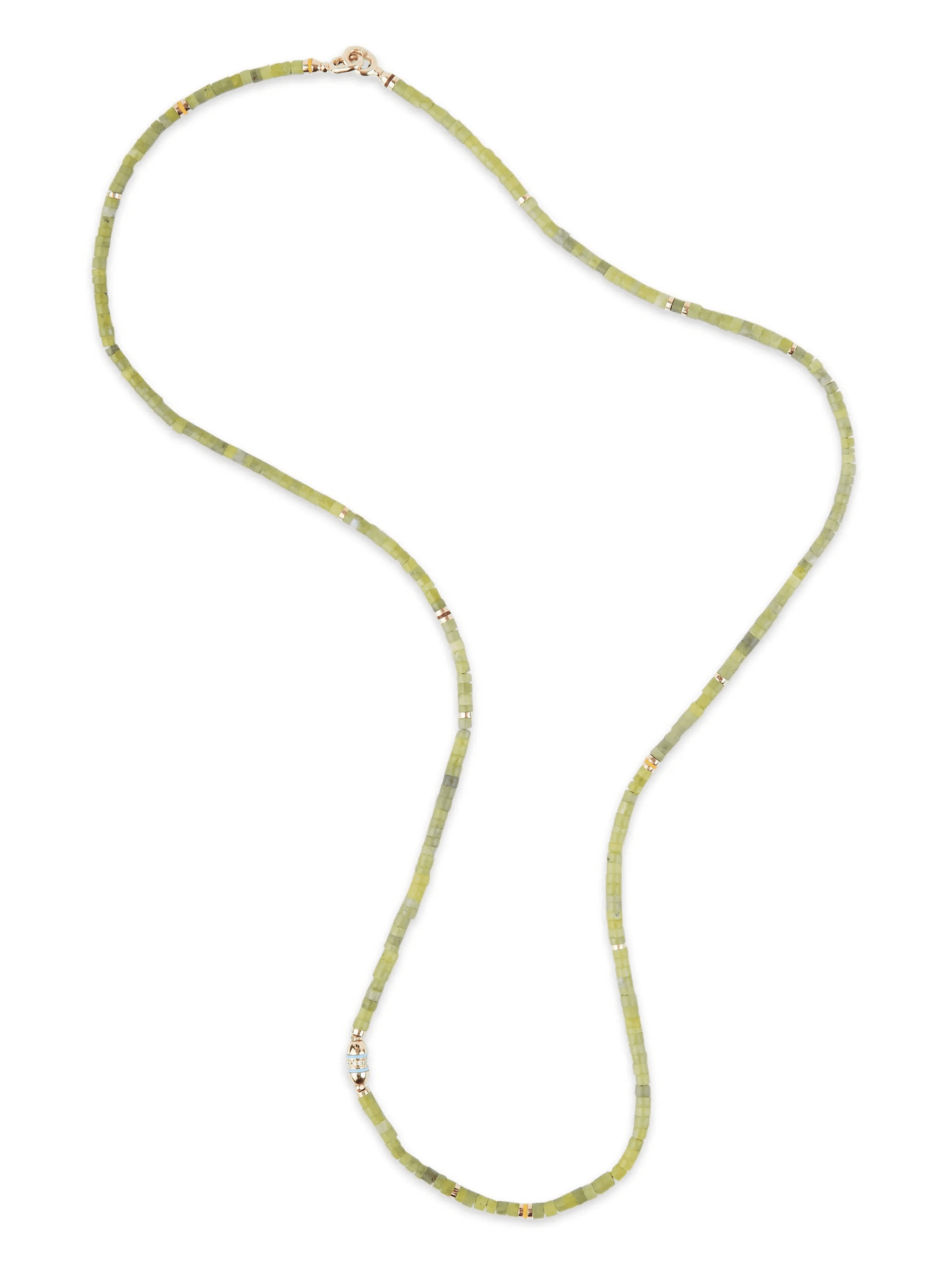 18kt yellow gold Cherish jade and diamond necklace - Image 1