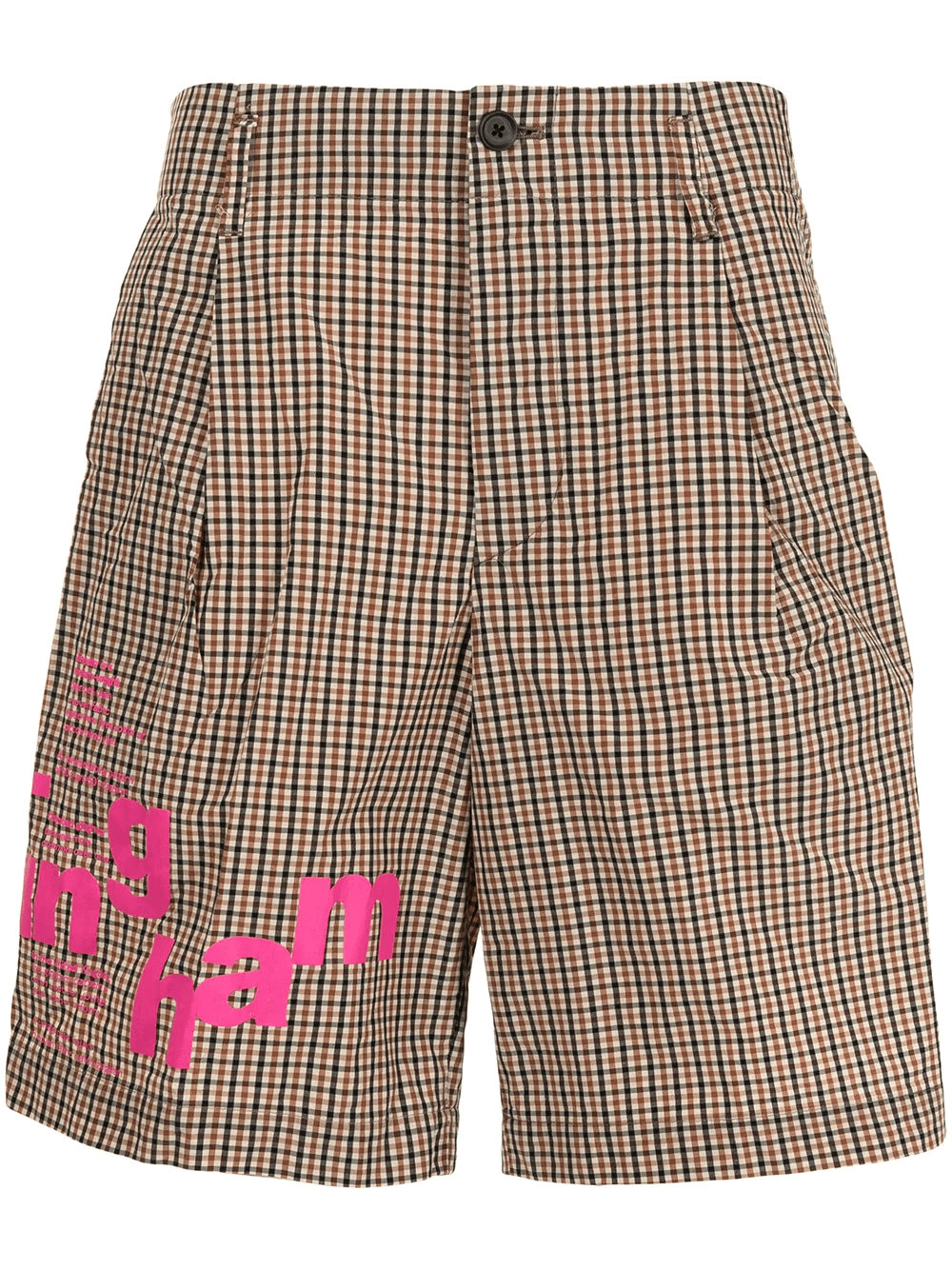 plaid-check pattern shorts - Image 1