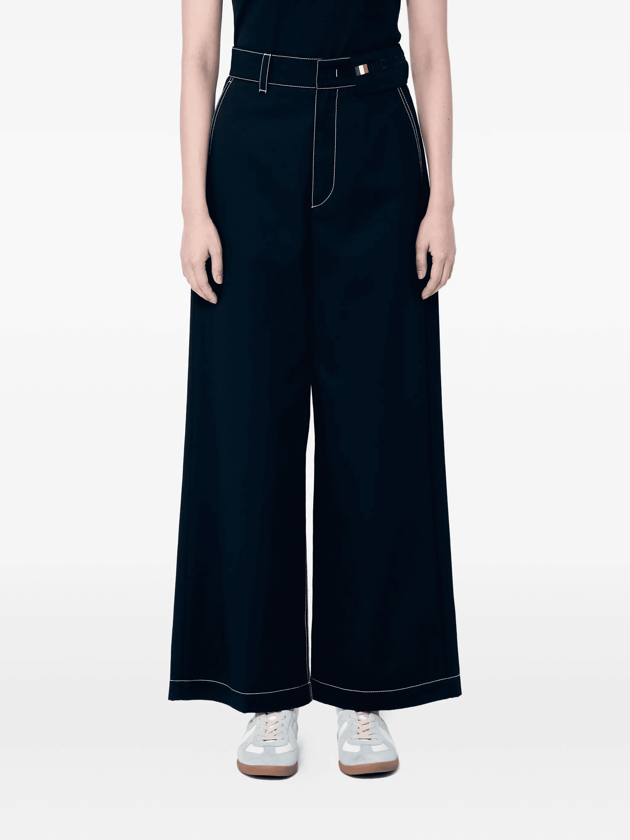 contrast-topstitching trousers - Image 1